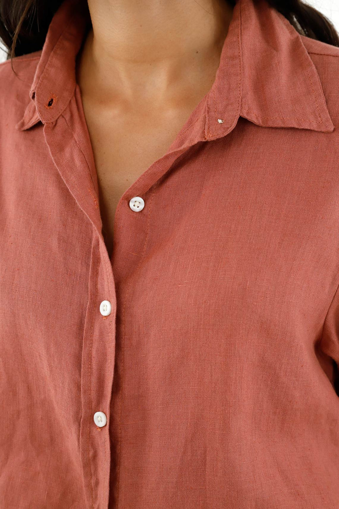 Camisa manga larga naranja para mujer