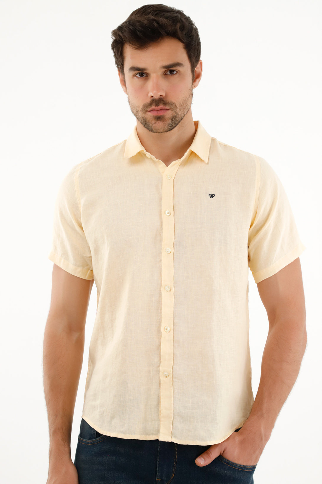 Men's Yellow Linen Shirt