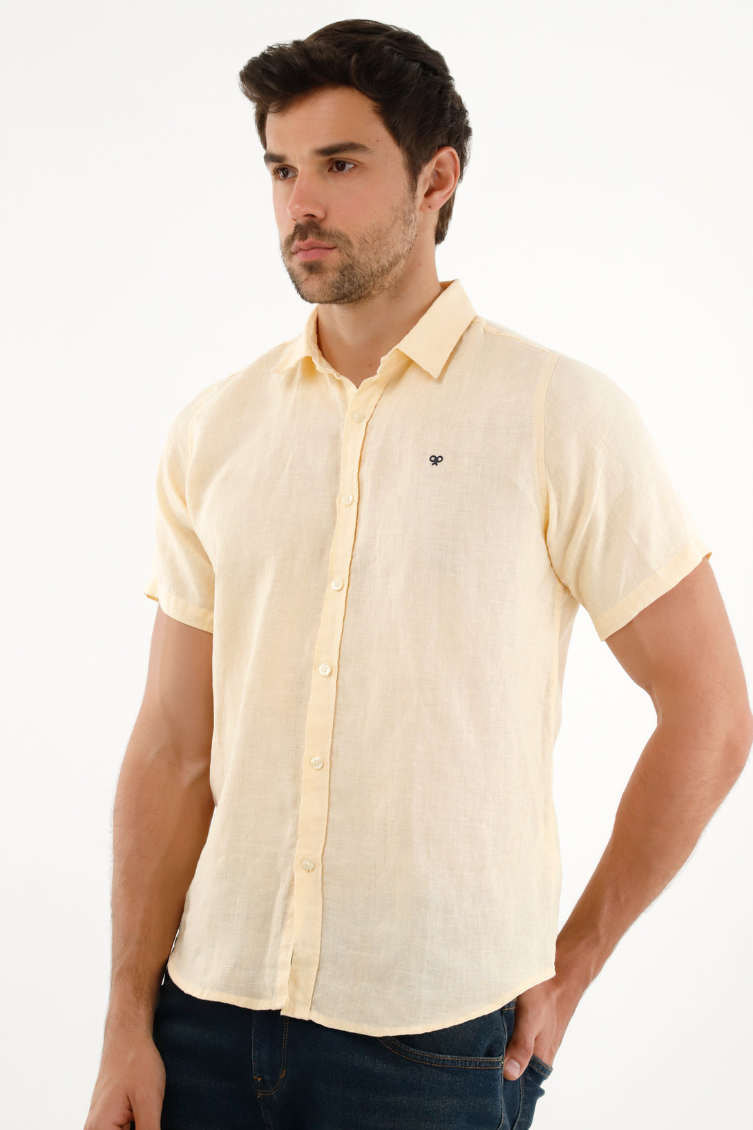 Men's Yellow Linen Shirt