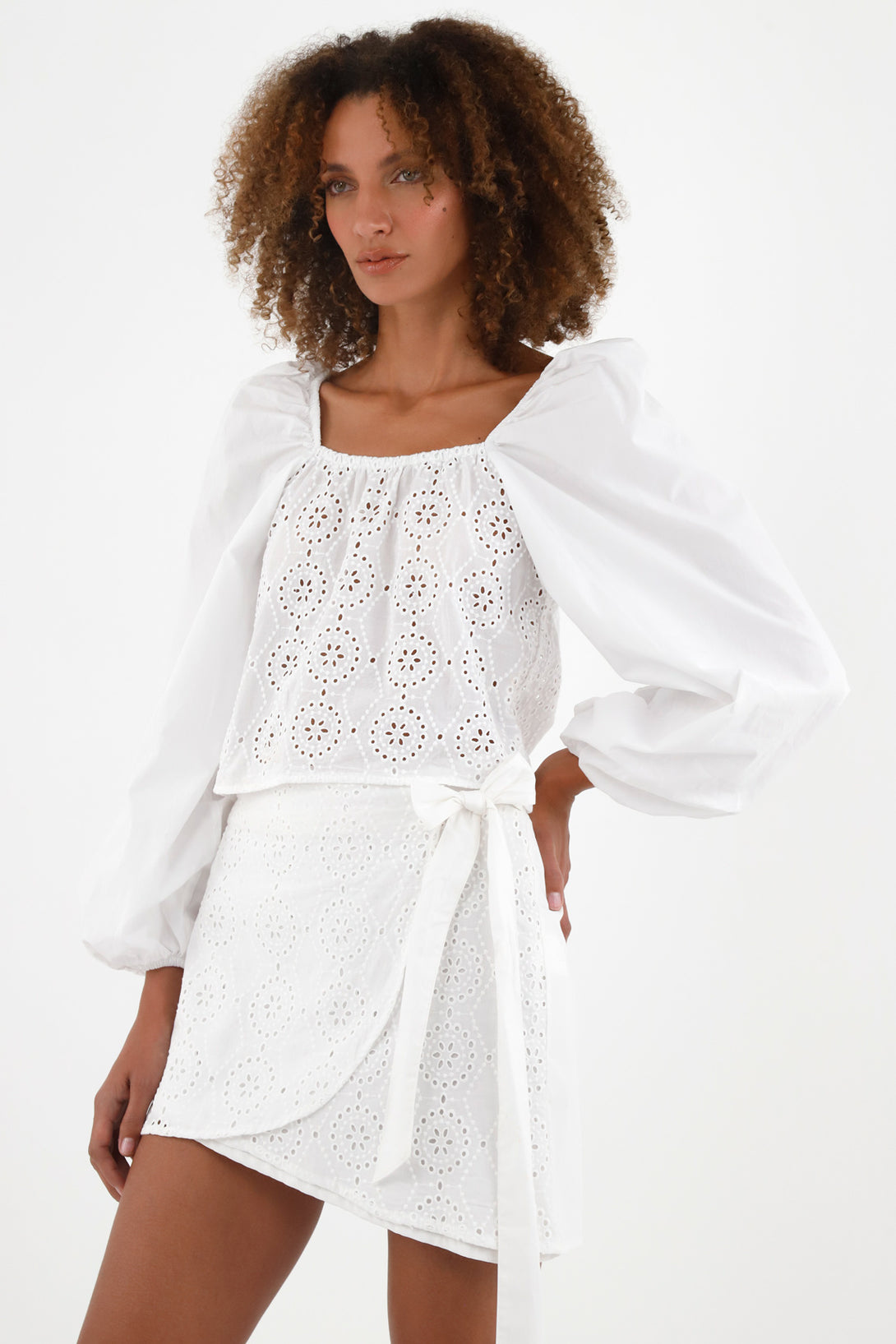 Women's Ecru Straight Neckline Shirt