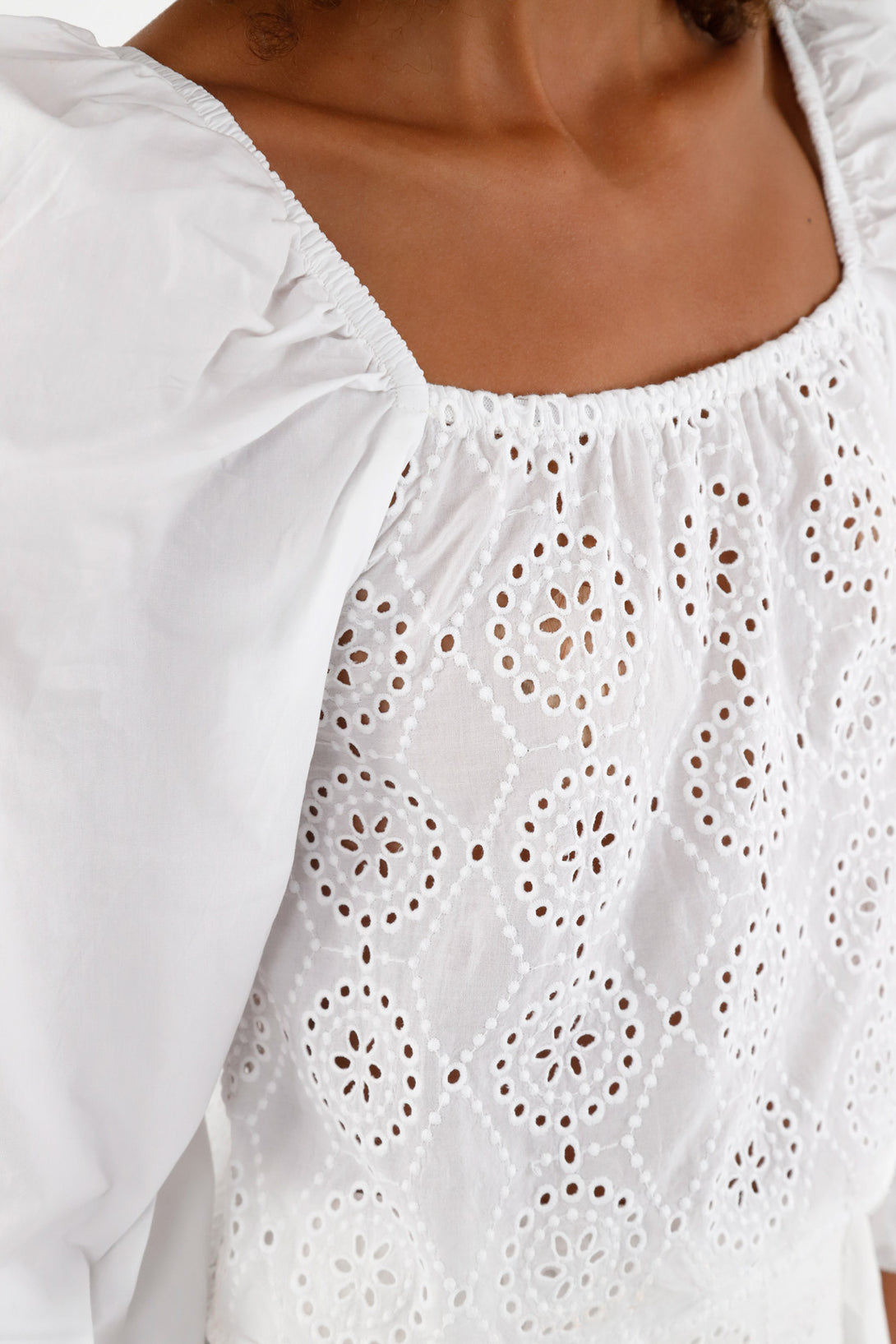 Women's Ecru Straight Neckline Shirt