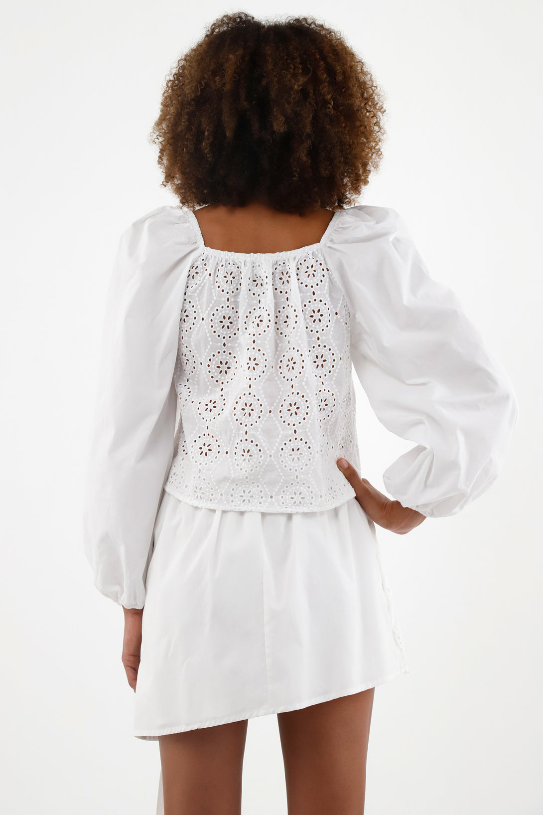 Women's Ecru Straight Neckline Shirt