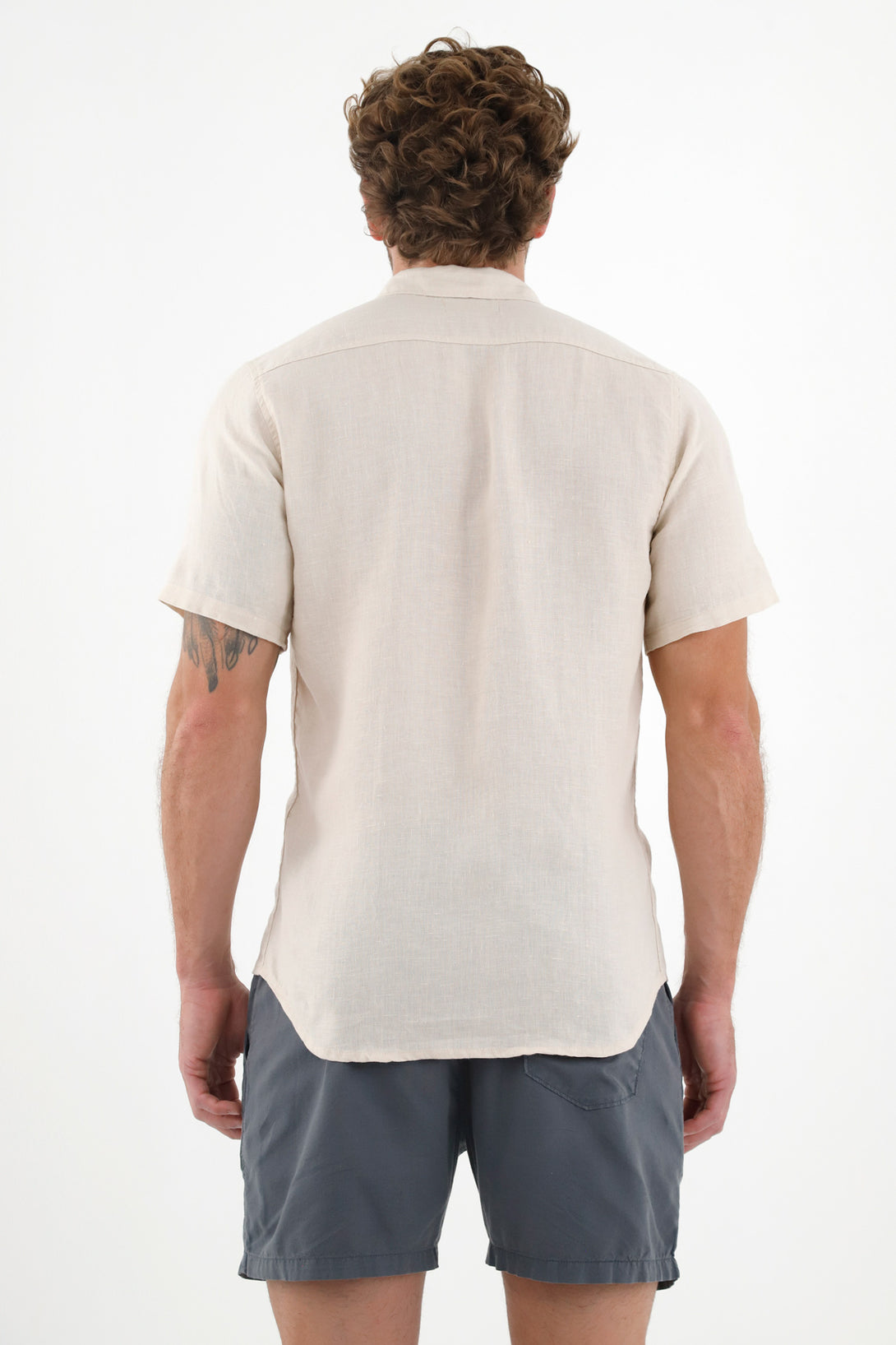 Men's Ecru 100% Linen Shirt