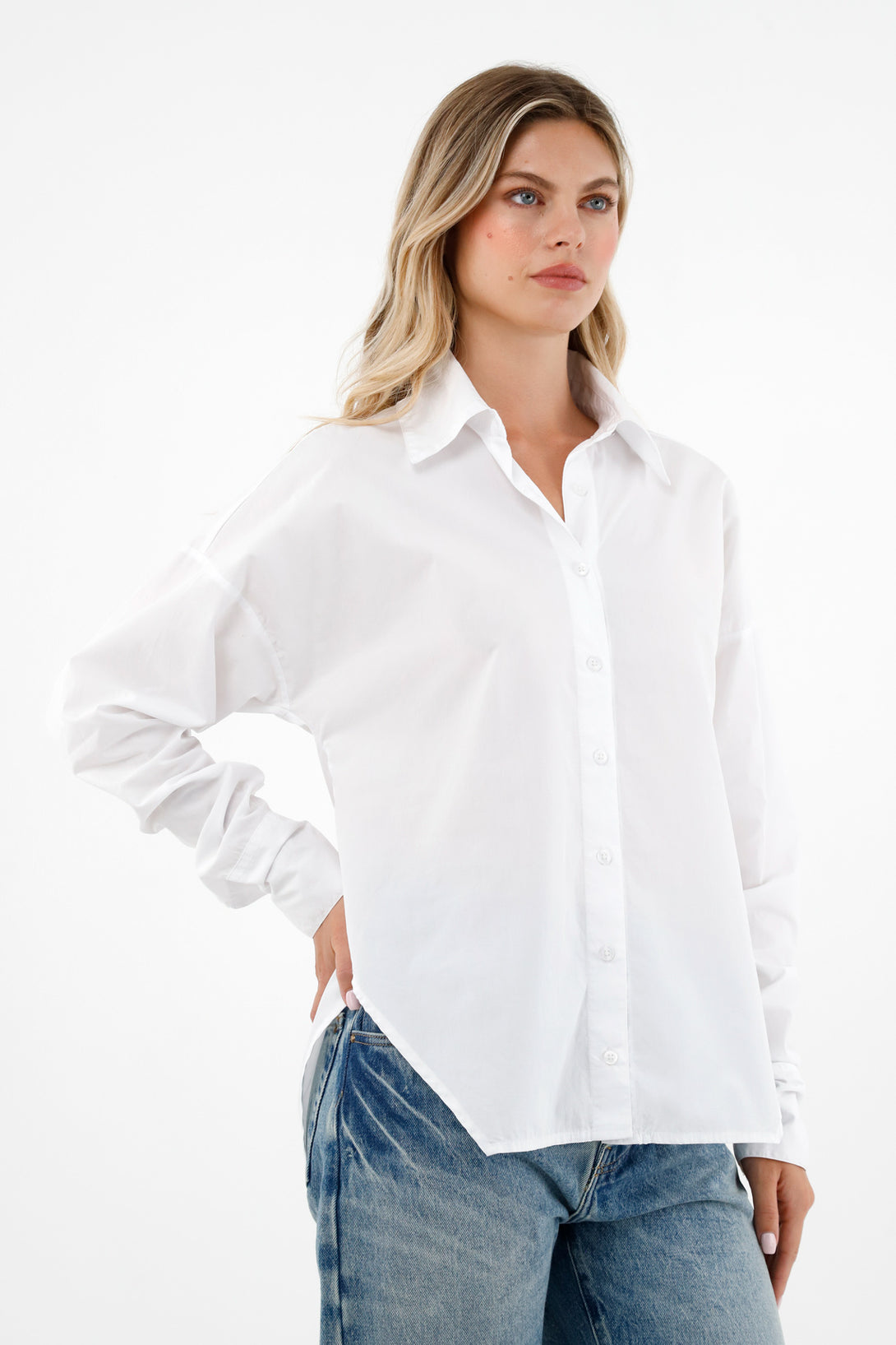 Women's White Long Sleeve Shirt