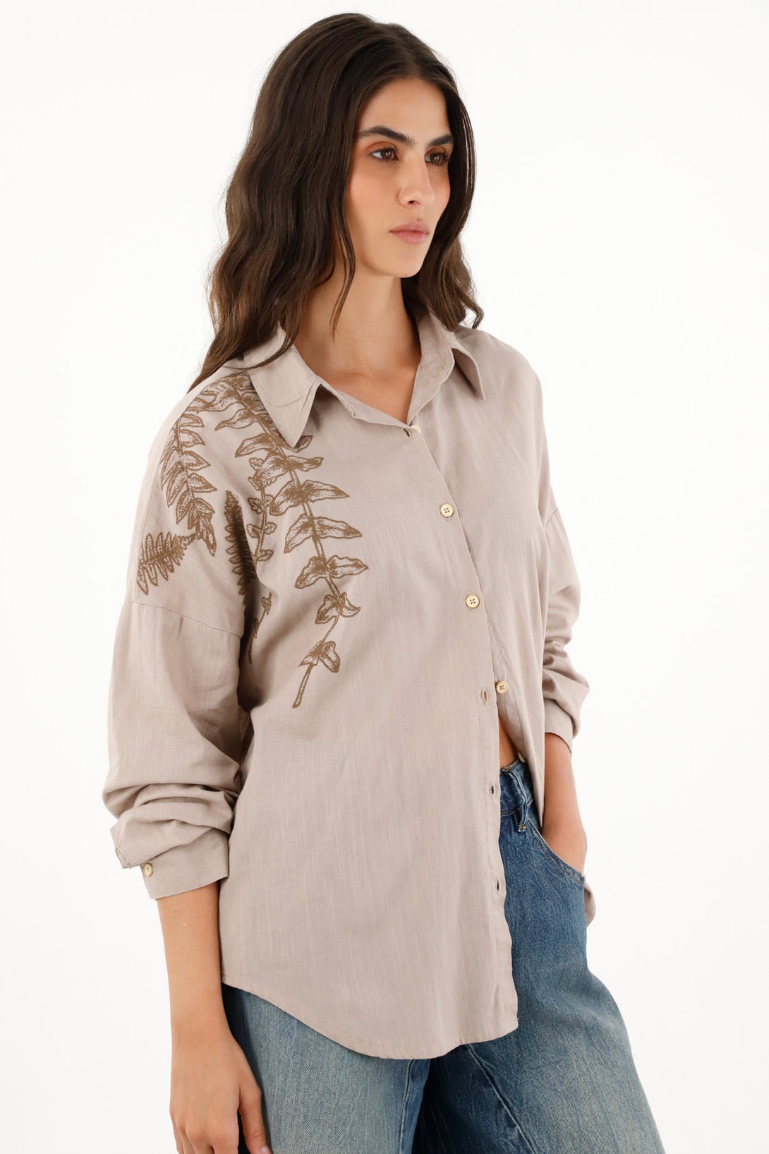 Camisa para mujer topmark, camisas entero manga larga