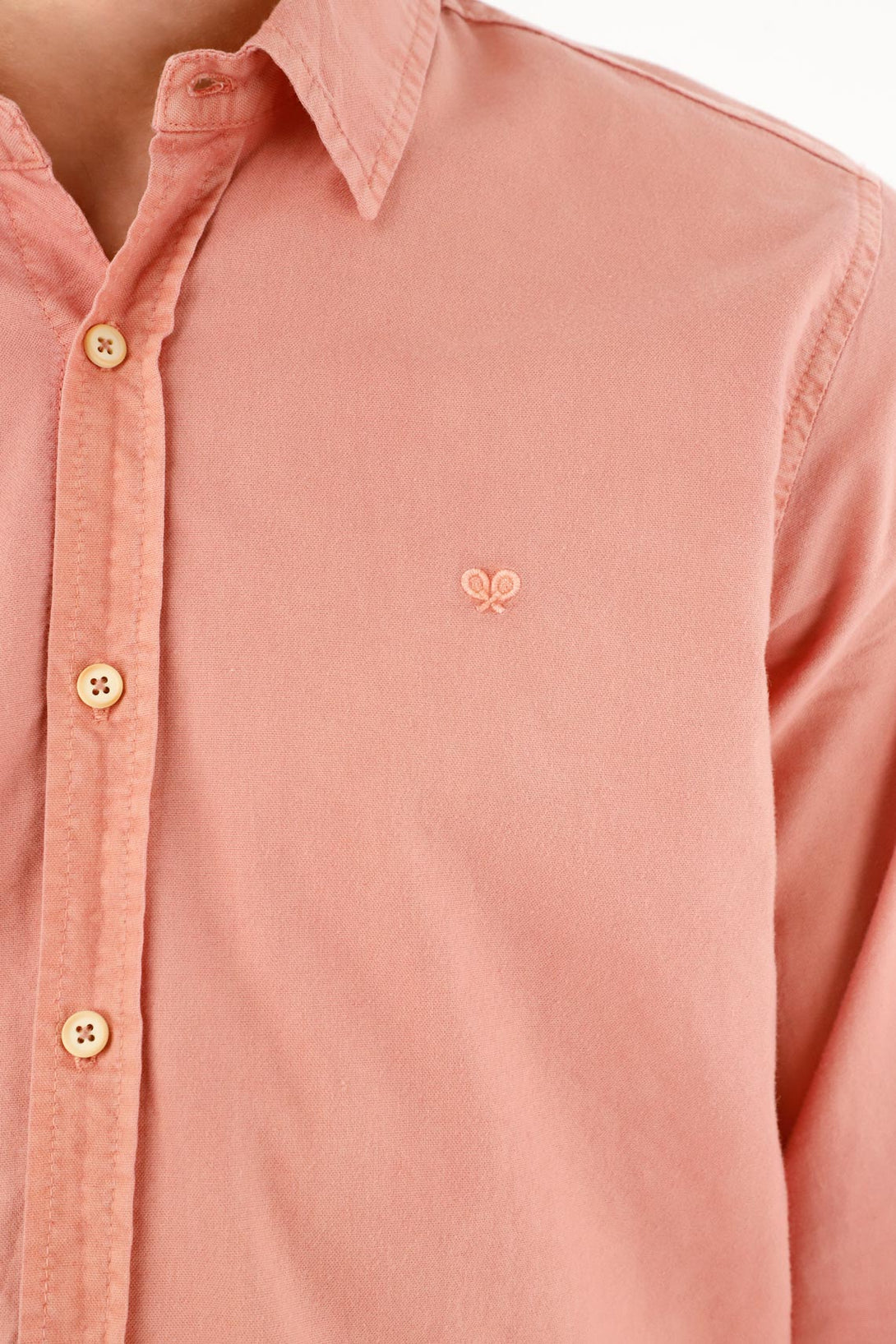 Men's Long Pink Oxford Cloth Shirt