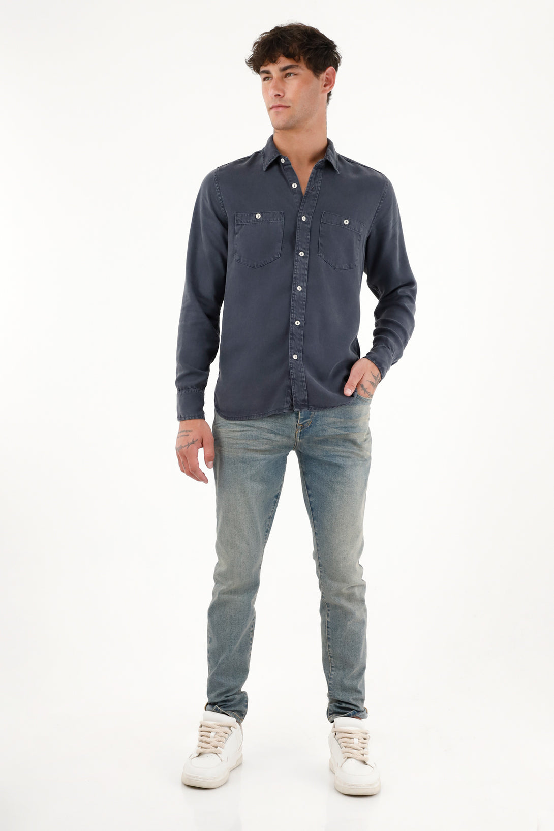 Men's Long Sleeve Classic Blue Shirt