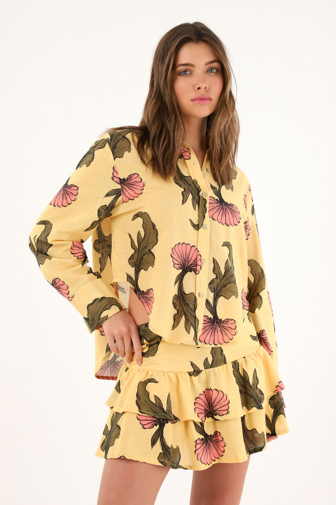 Women's Long Sleeve Floral Print Shirt