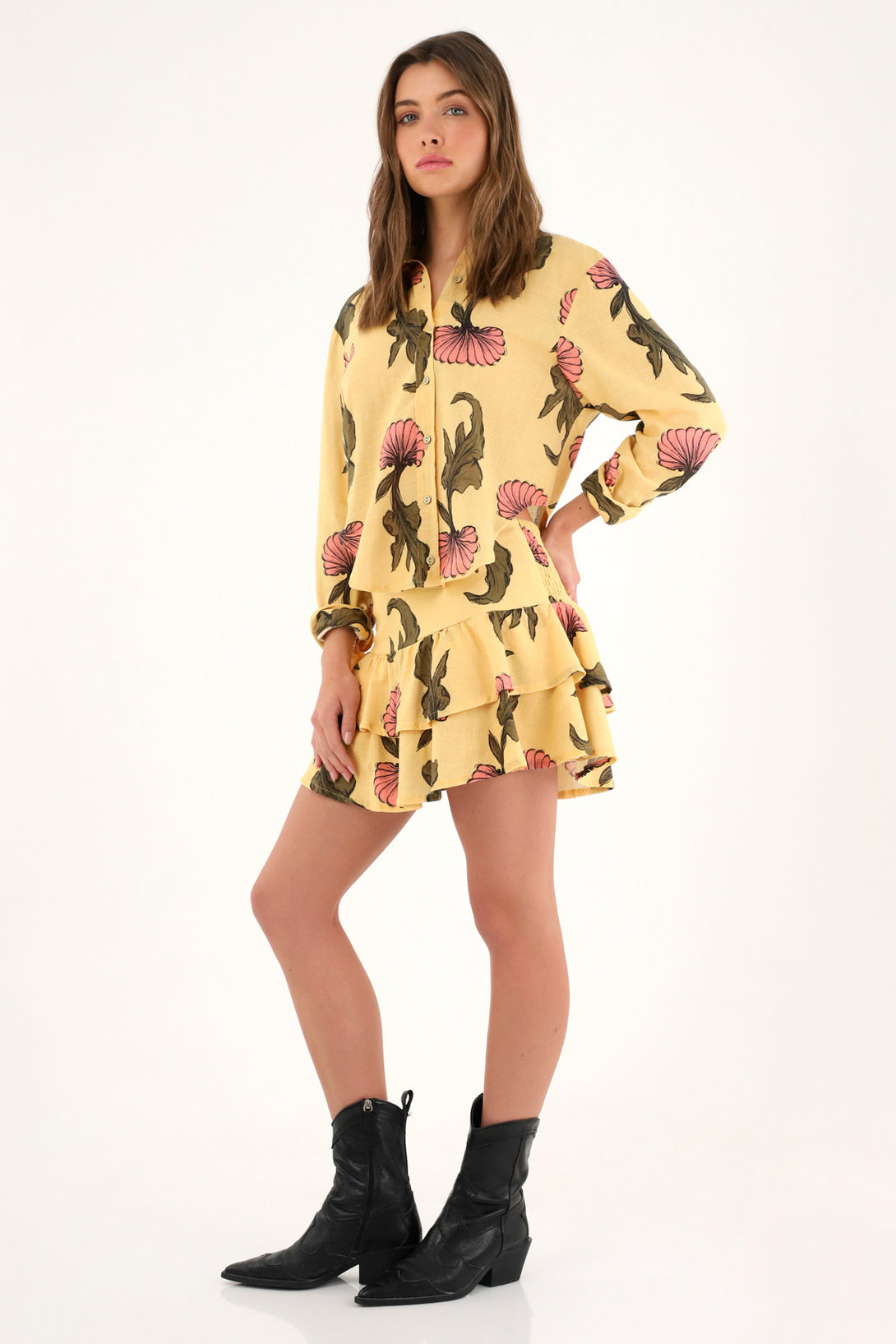 Women's Long Sleeve Floral Print Shirt