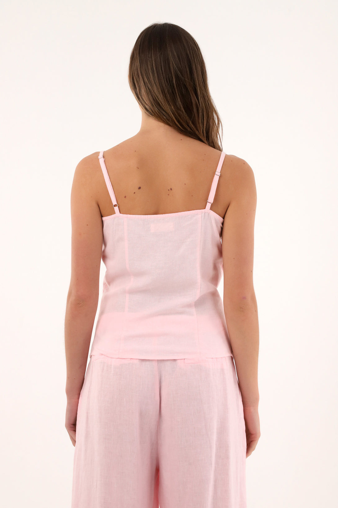 Women's pink corset-style shirt