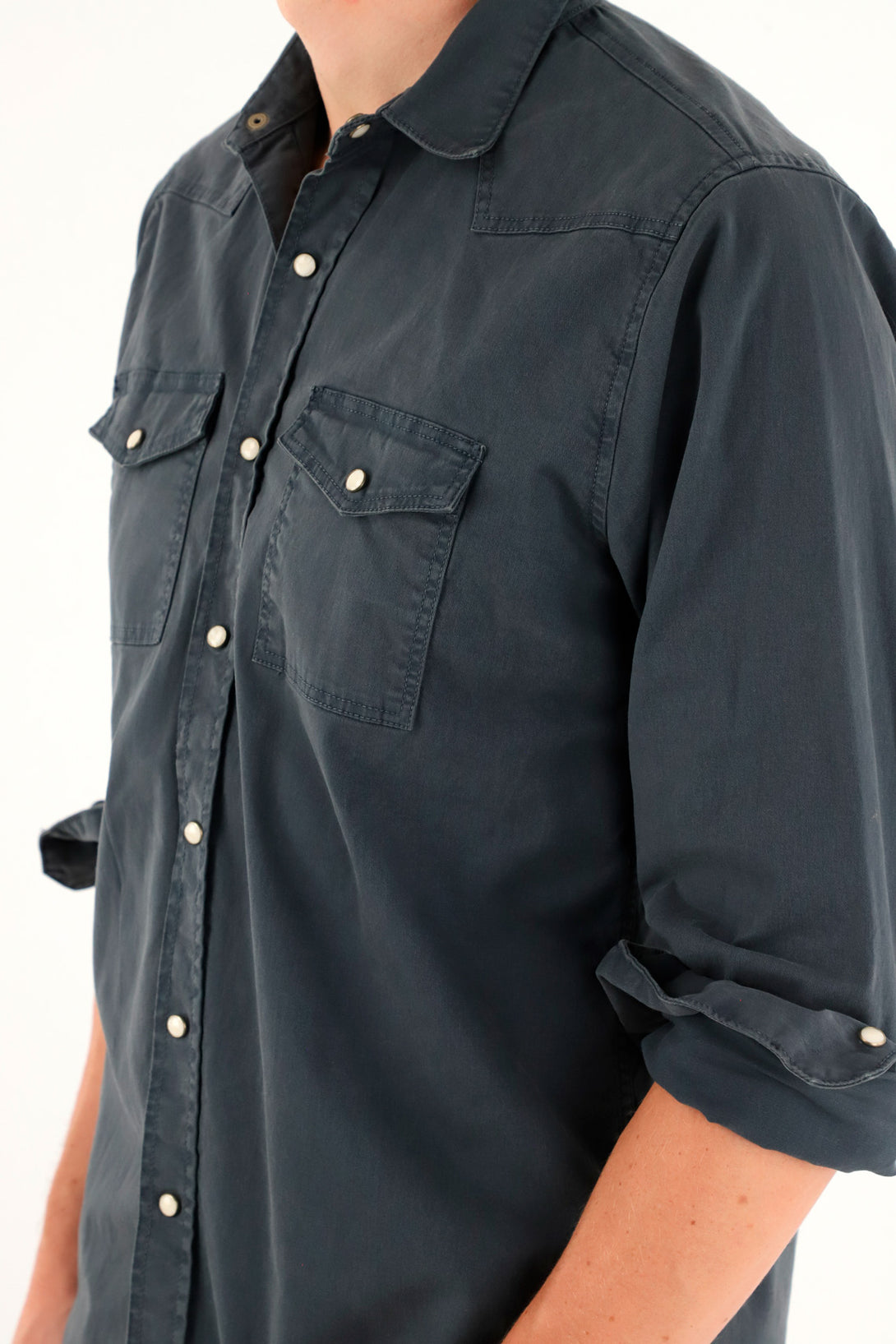 Men's blue long sleeve shirt