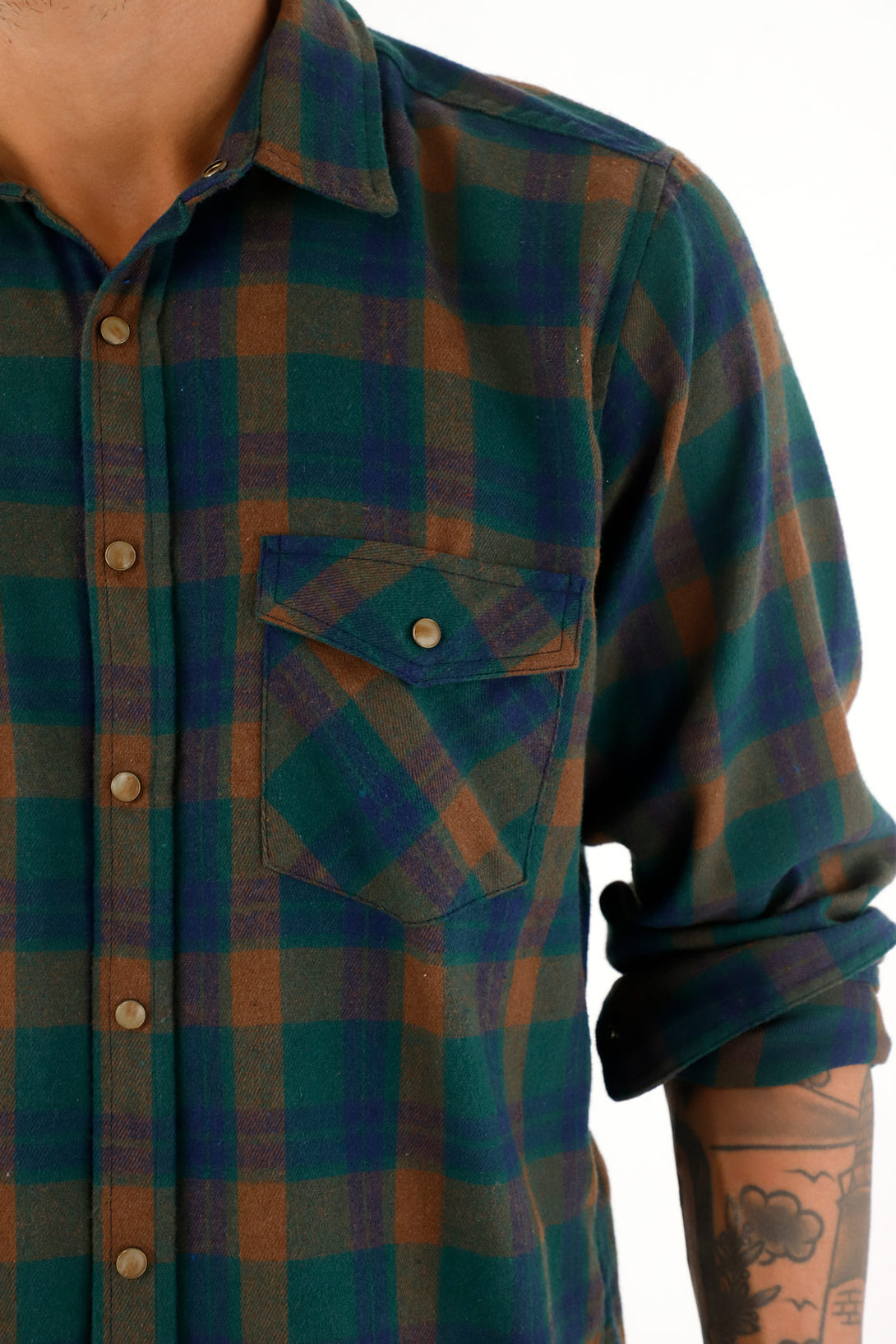 Men's Green Plaid Flannel Shirt