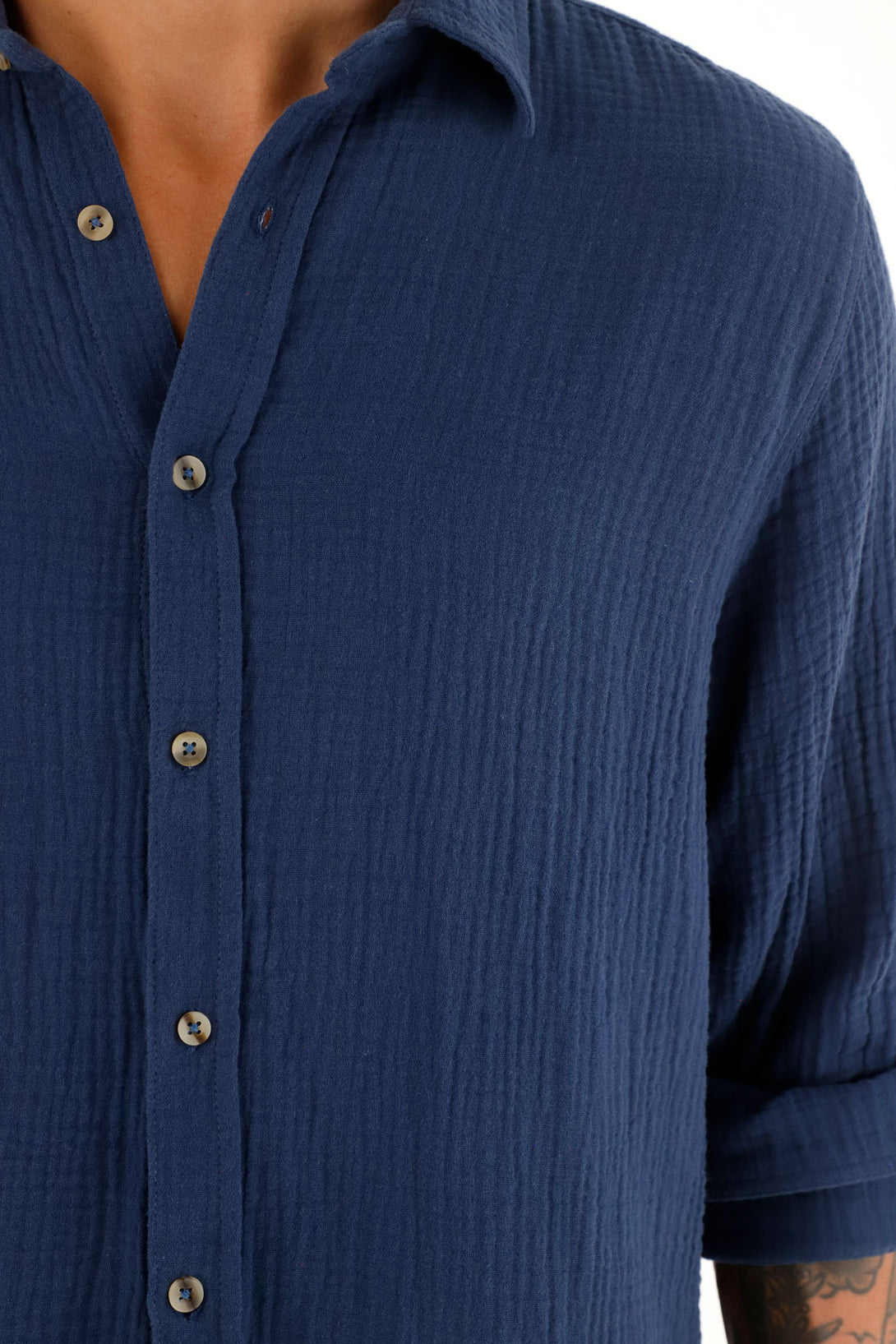 Men's Long Sleeve Blue Shirt
