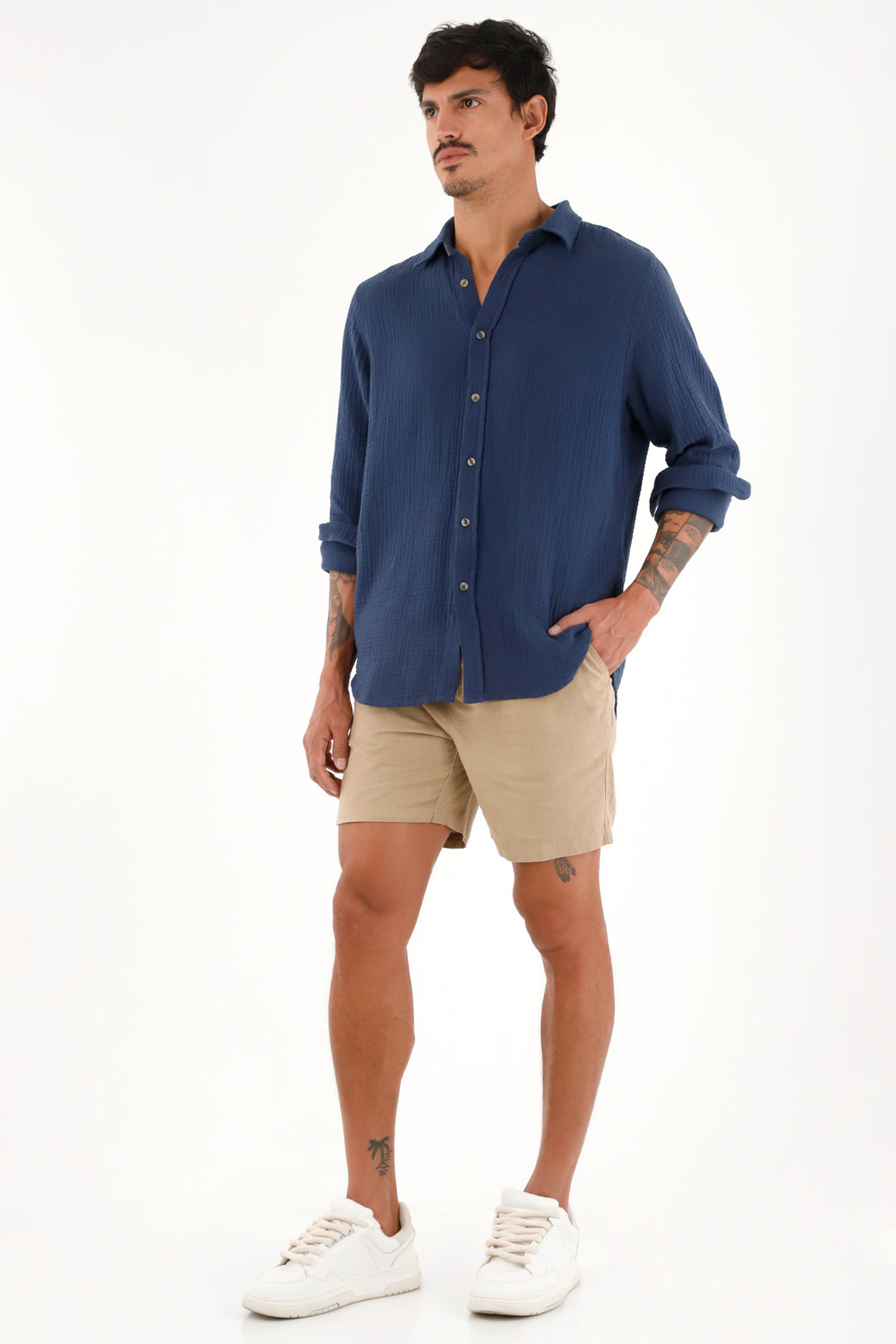 Men's Long Sleeve Blue Shirt