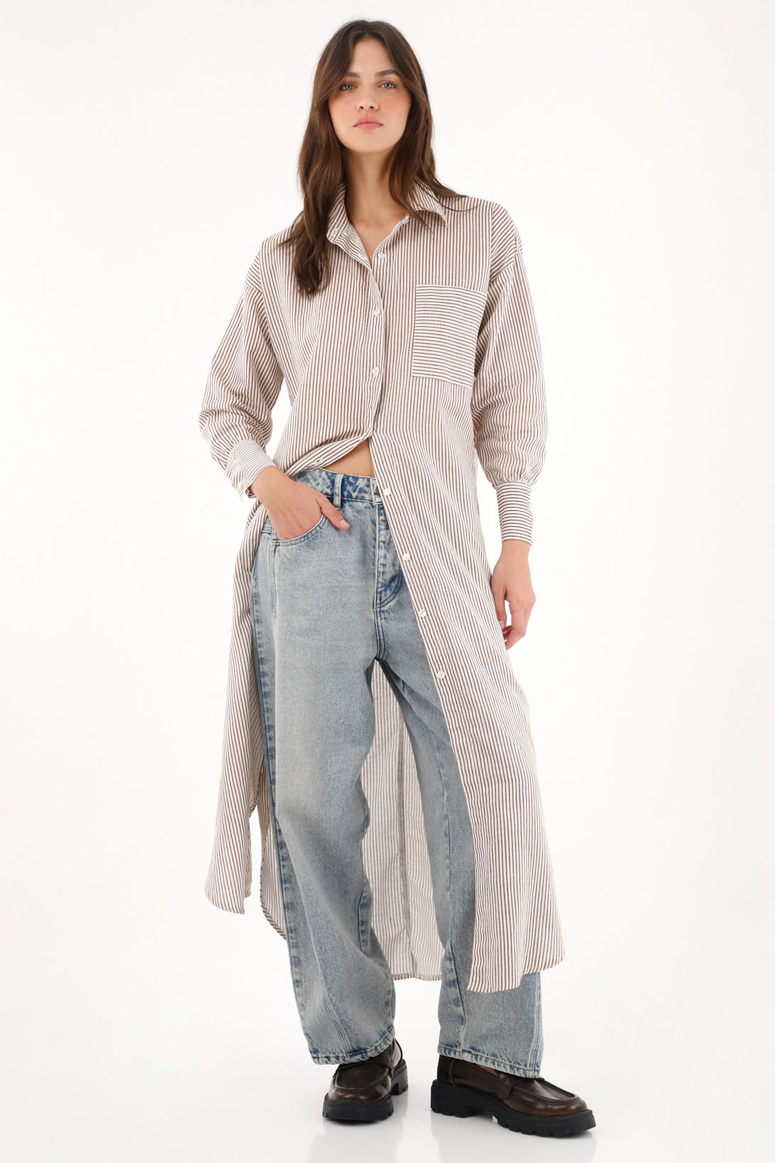 Women's Long Striped Shirt