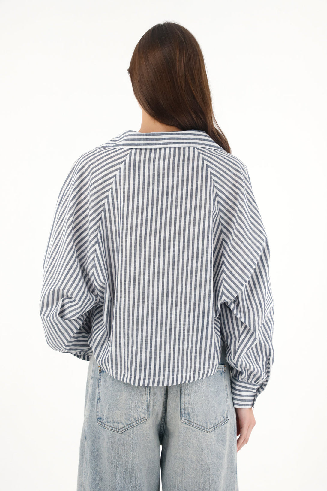 Women's Striped Long Sleeve Poplin Shirt