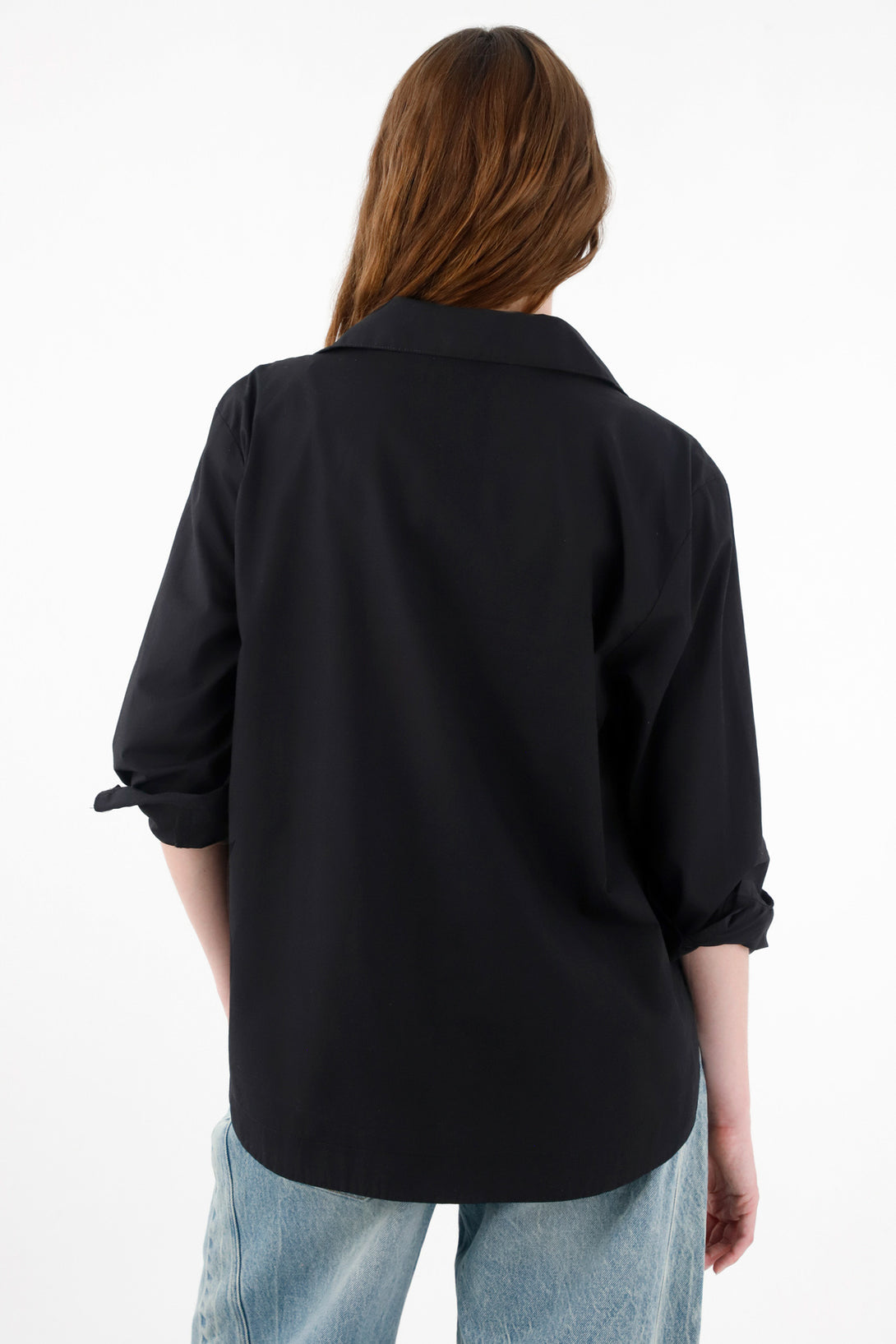 Women's Black 100% Cotton Oversized Shirt