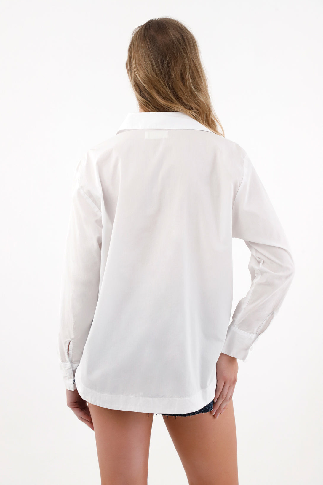 Camisa amplia en 100% algodón blanca para mujer