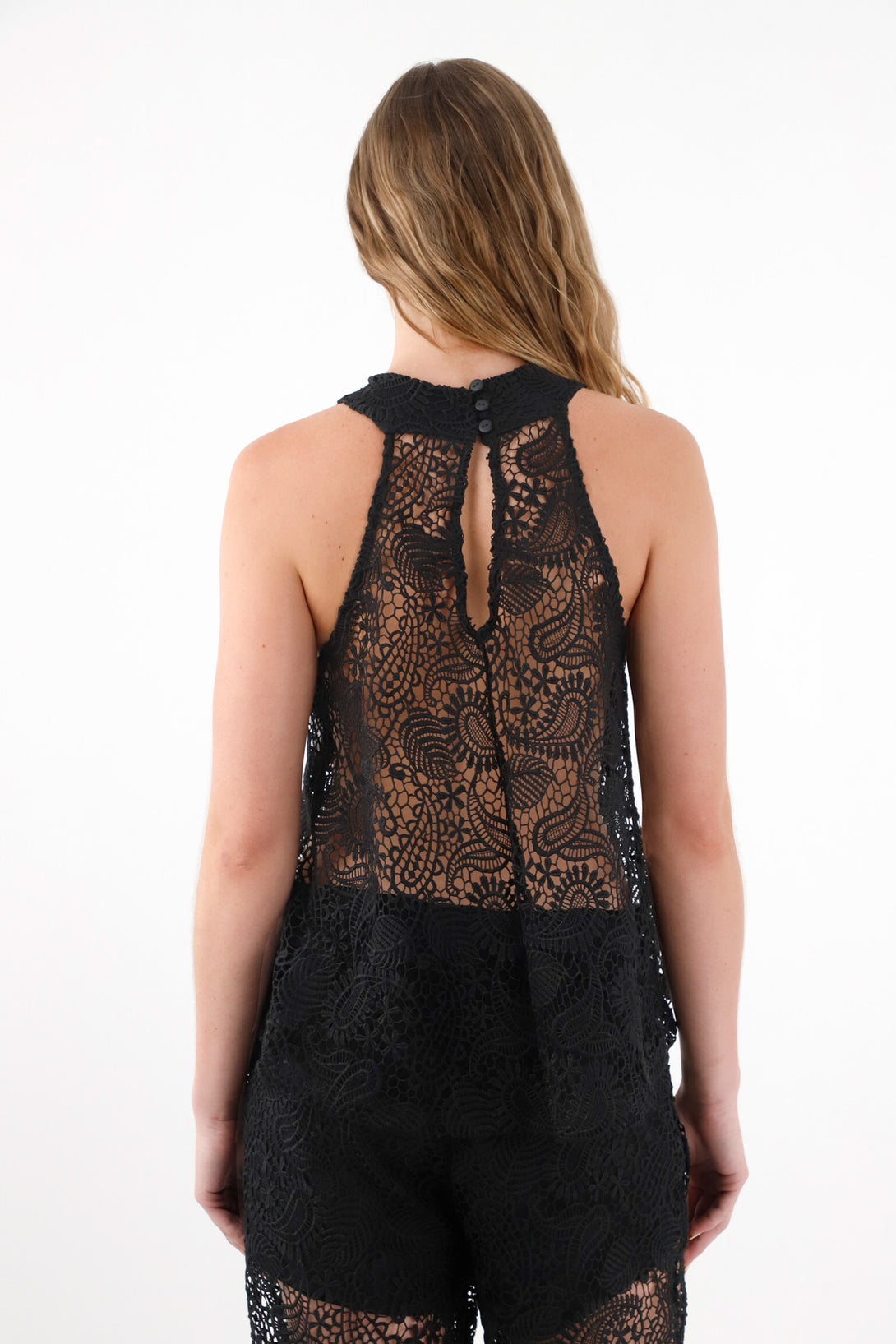 Women's Black Lace Oversized Shirt