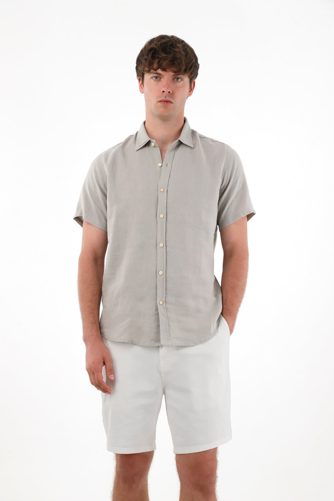 Gray Linen Shirt for Men