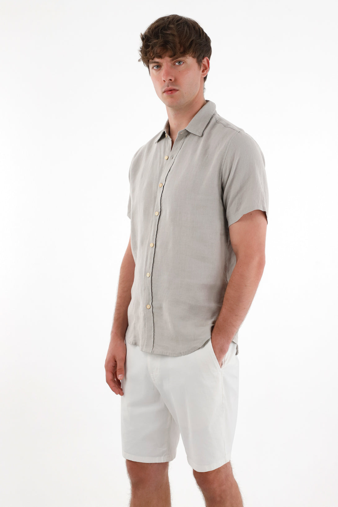 Gray Linen Shirt for Men