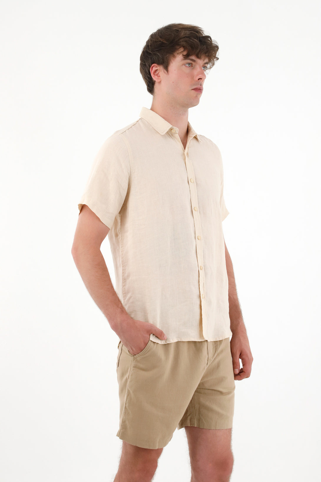 Camisa en lino crudo para hombre