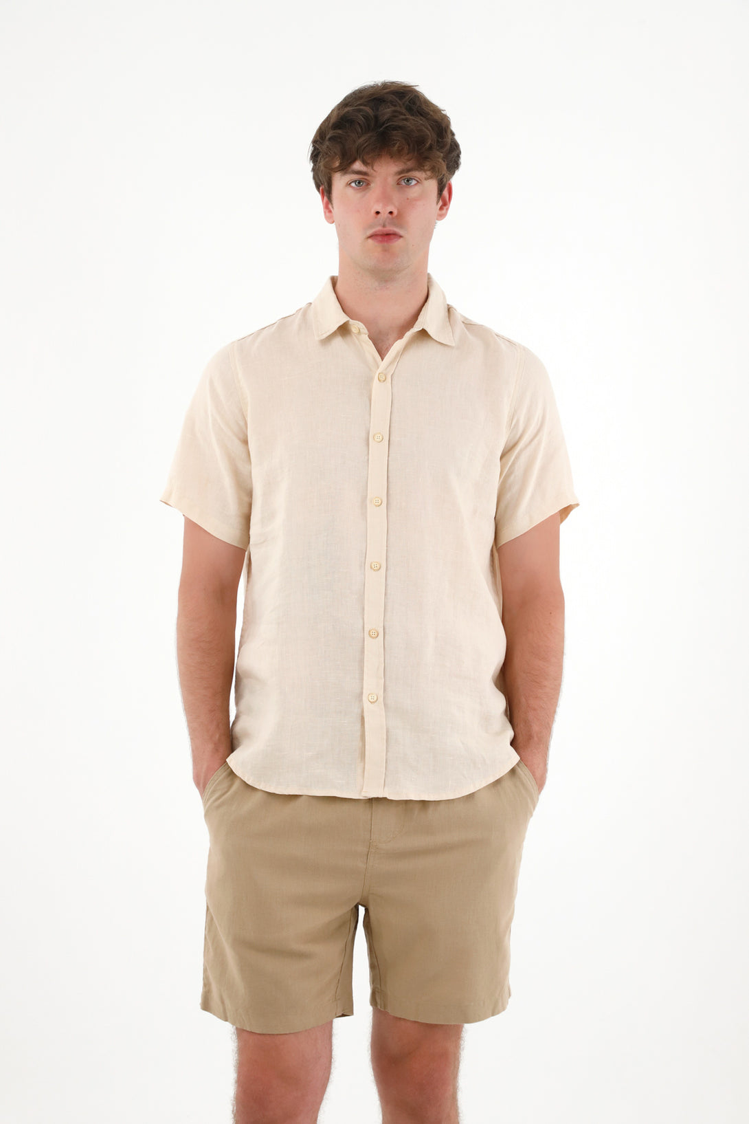 Camisa en lino crudo para hombre