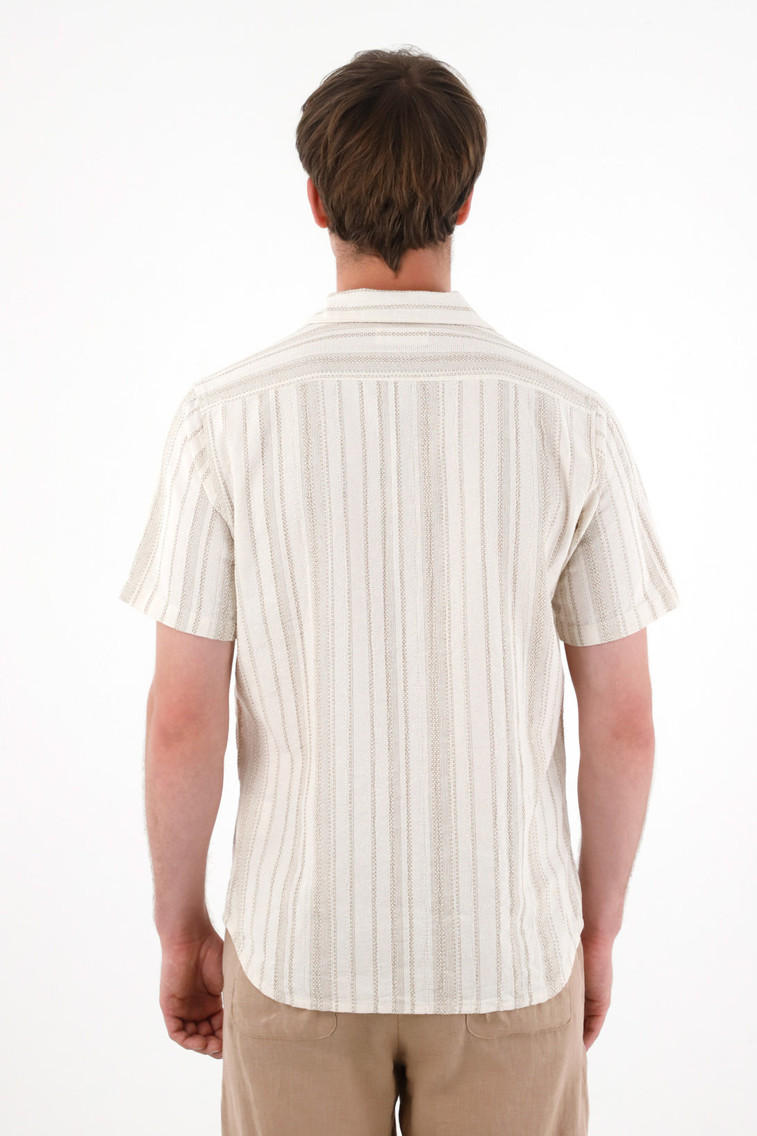 Men's Short Sleeve Cream Shirt