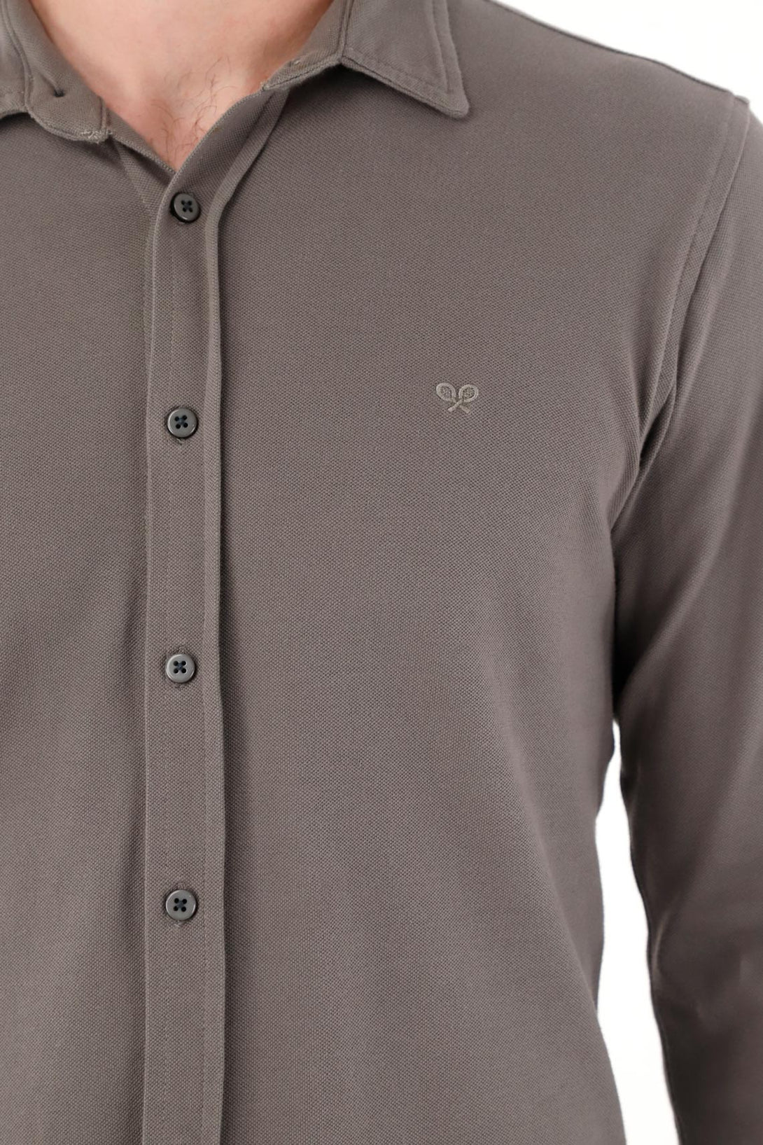 Classic Grey Knit Shirt for Men