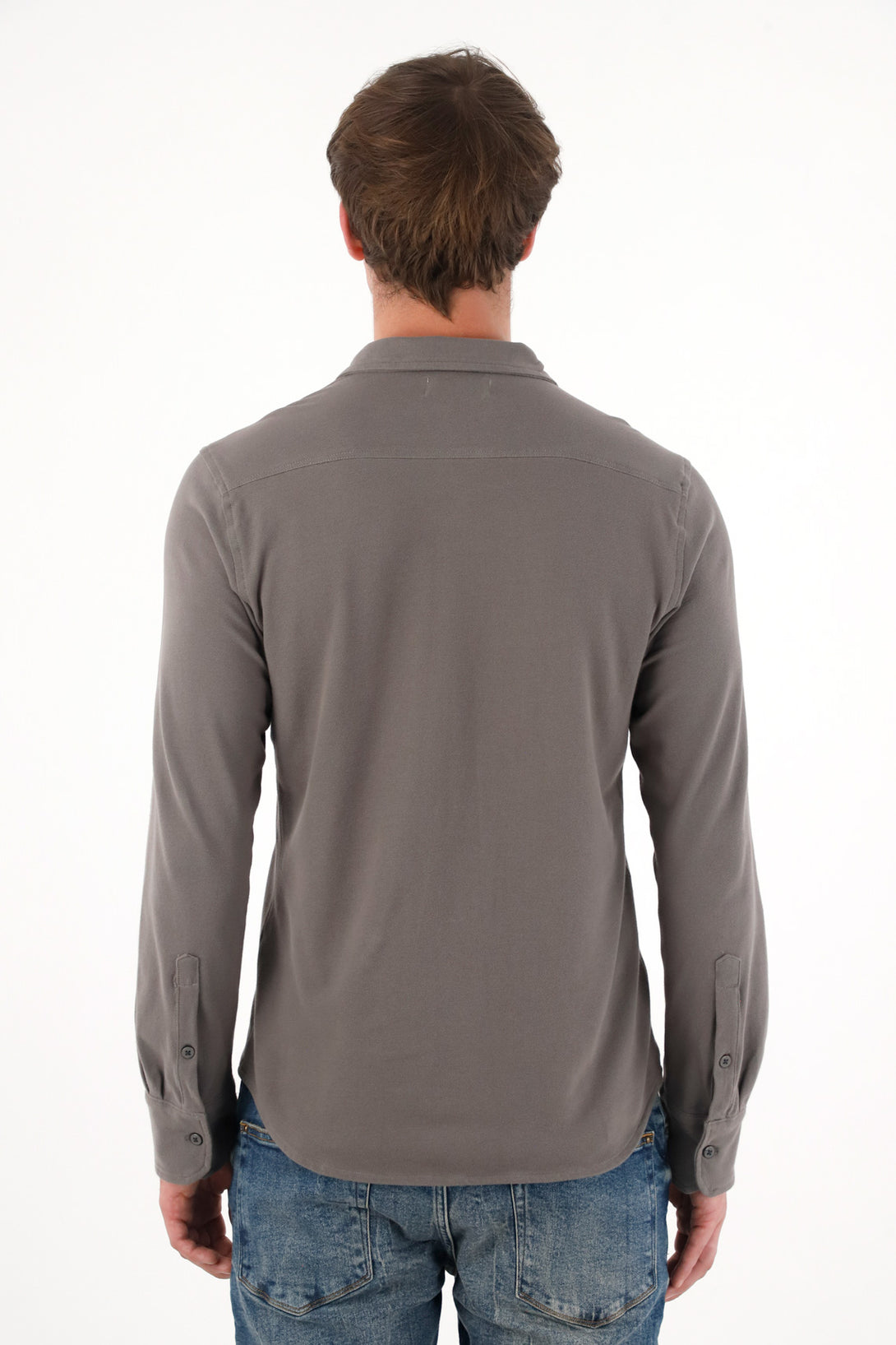 Classic Grey Knit Shirt for Men