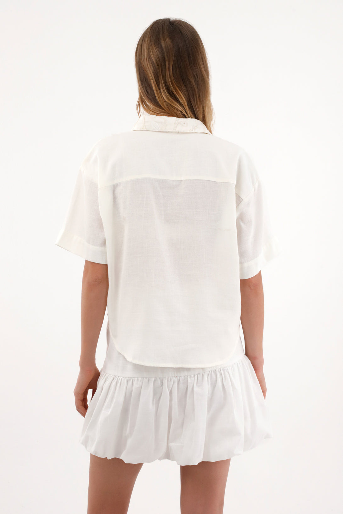 Women's Short Sleeve Embroidered Top
