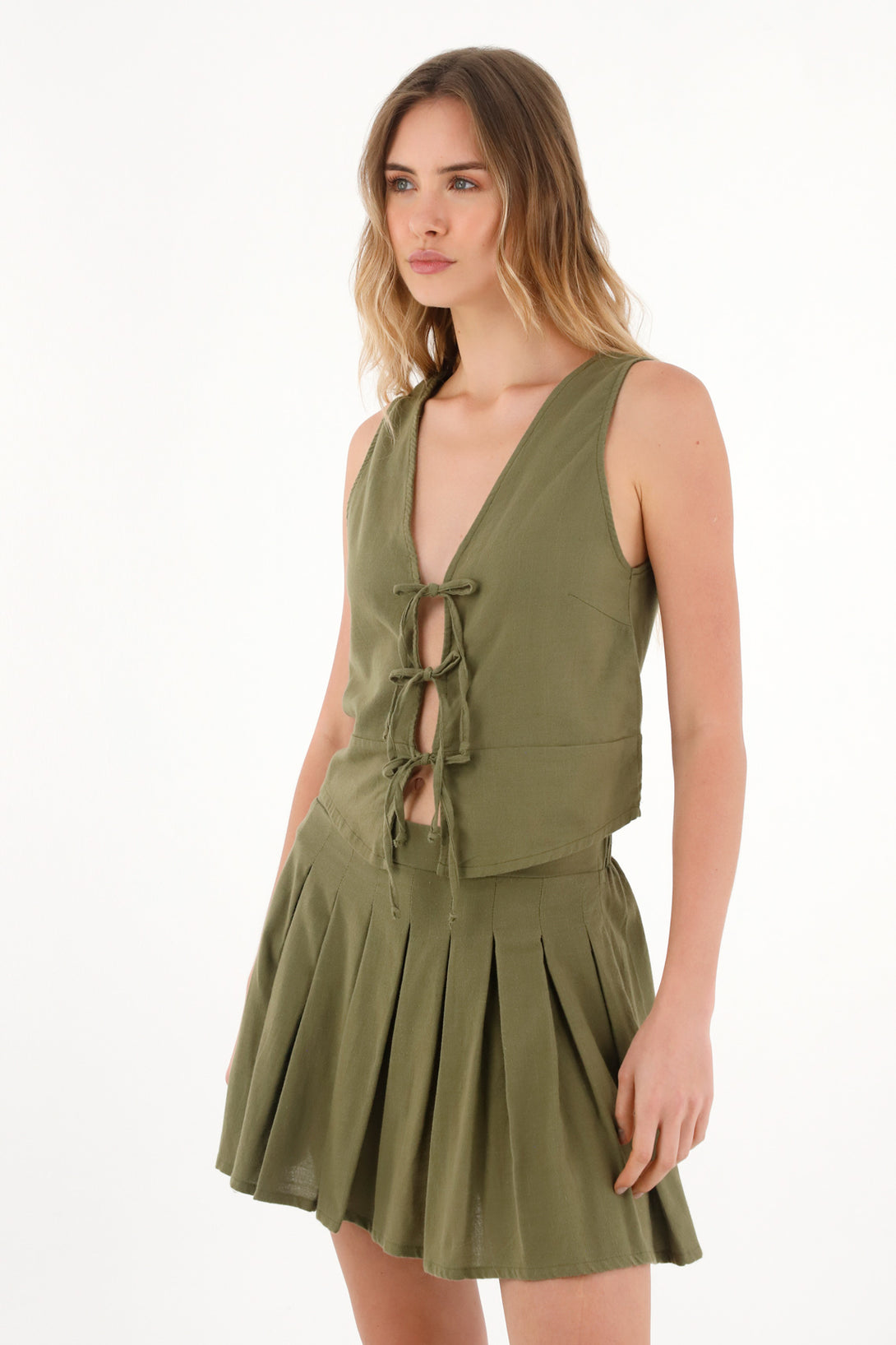 Women's Green Front Adjustable Strap Shirt