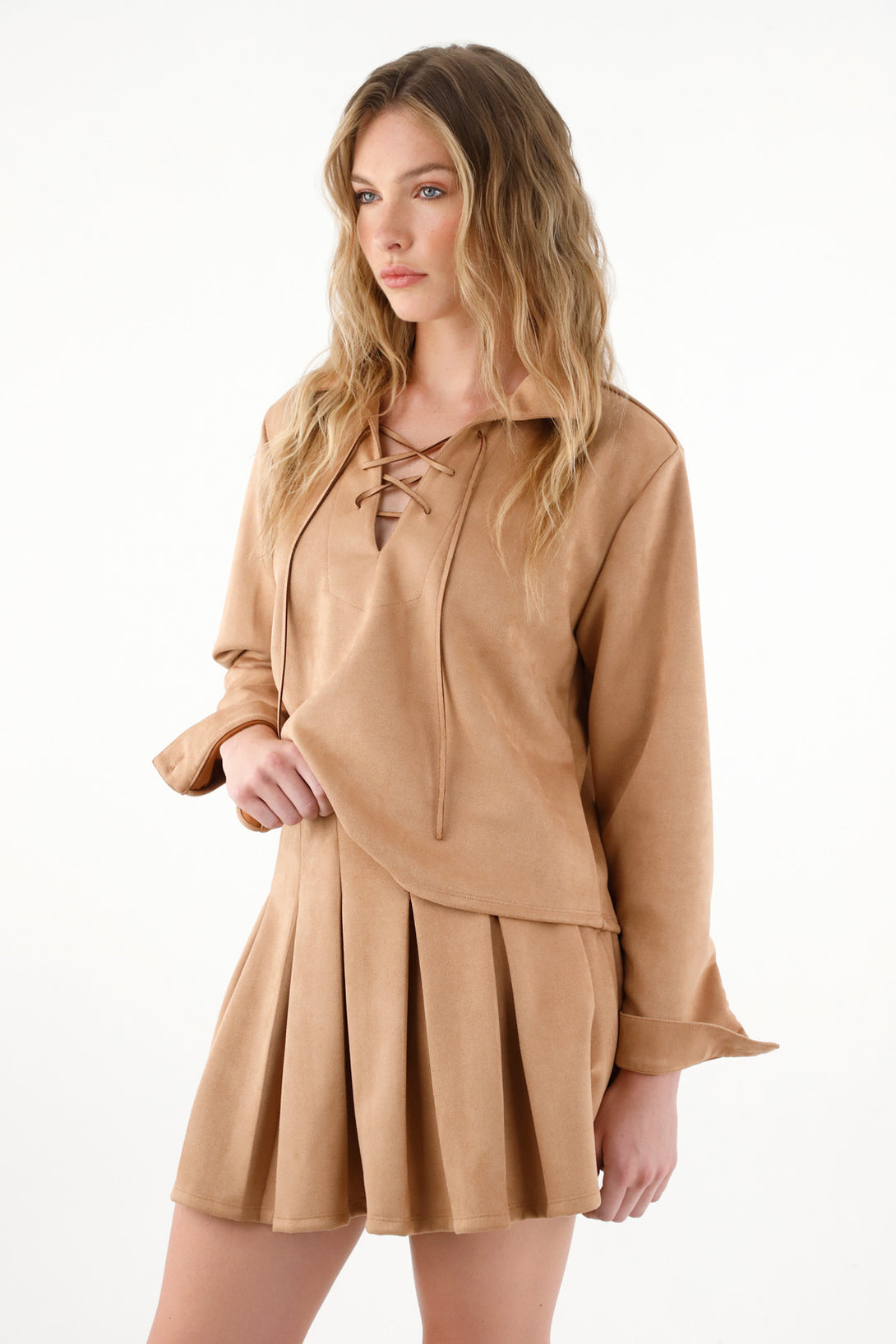 Women's Brown Suede Shirt