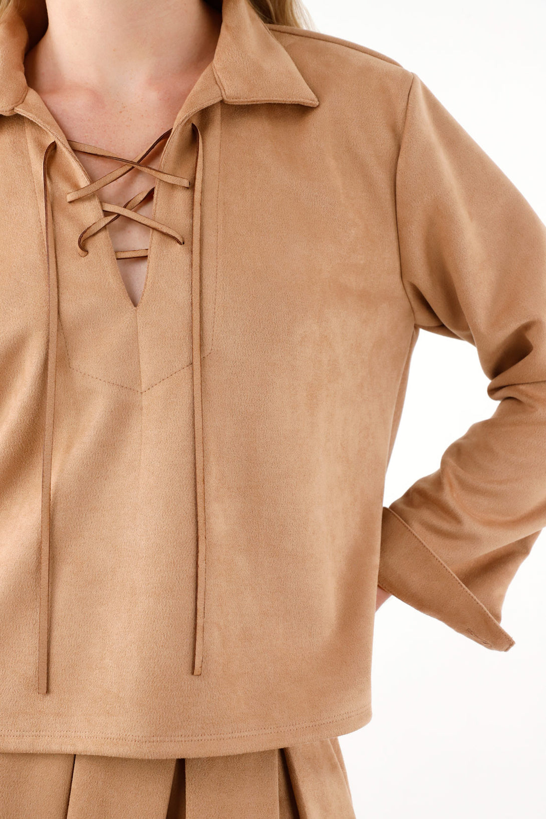 Women's Brown Suede Shirt