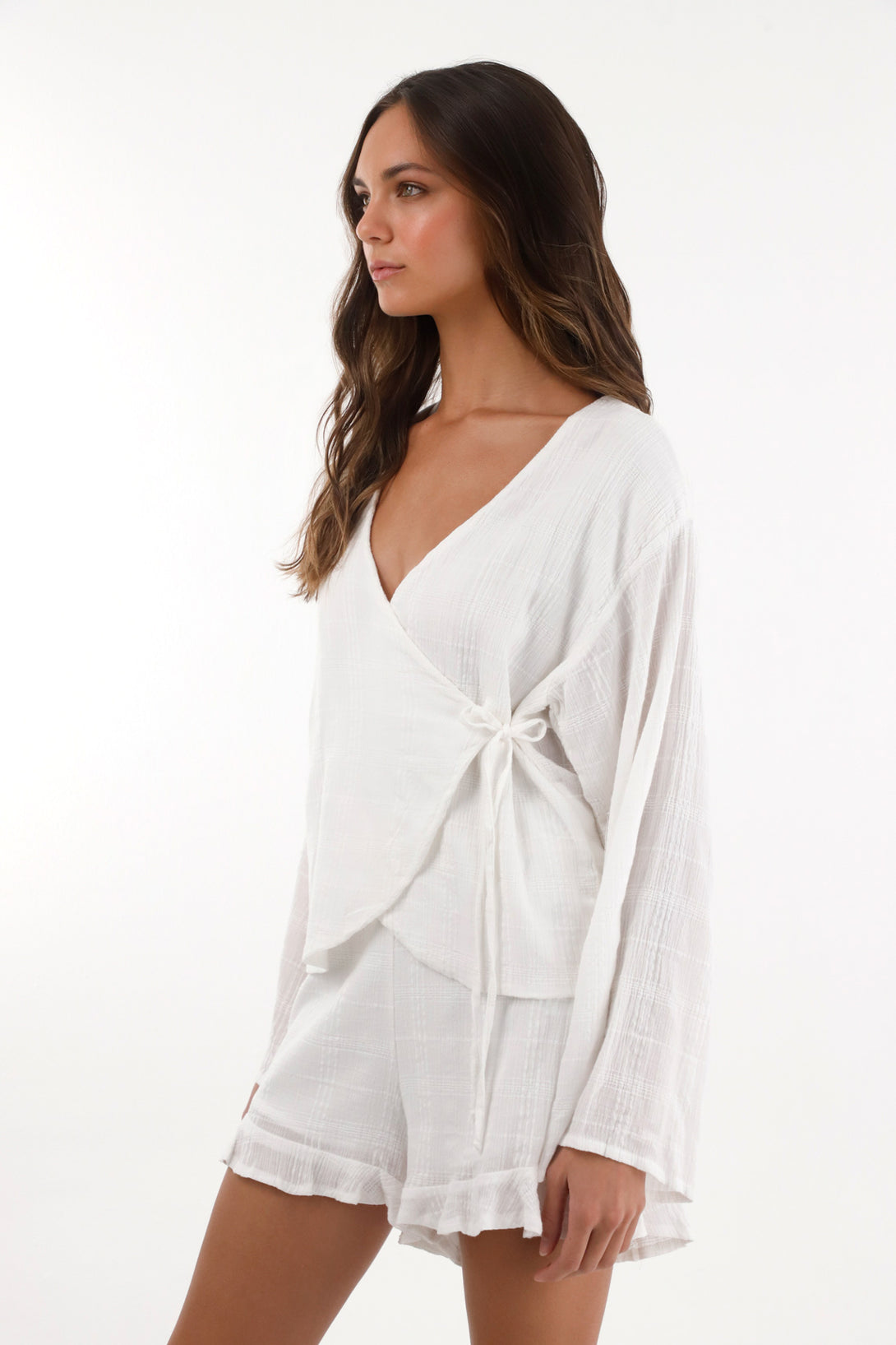 Women's Cream Bell Sleeve Long Sleeve Shirt