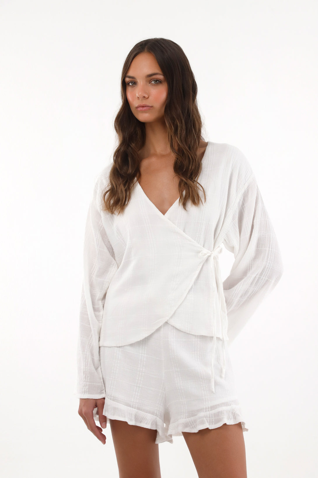 Women's Cream Bell Sleeve Long Sleeve Shirt