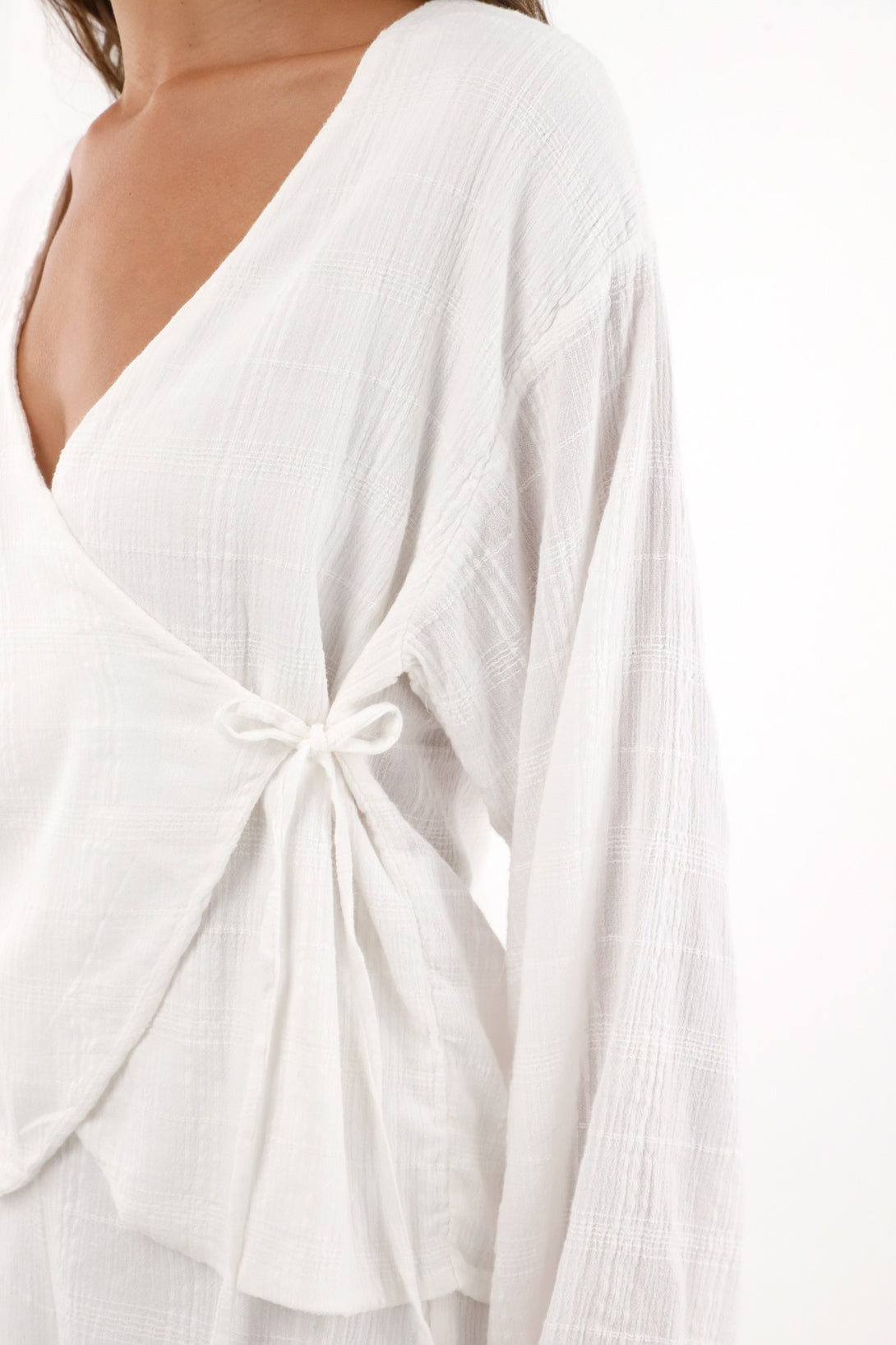 Women's Cream Bell Sleeve Long Sleeve Shirt