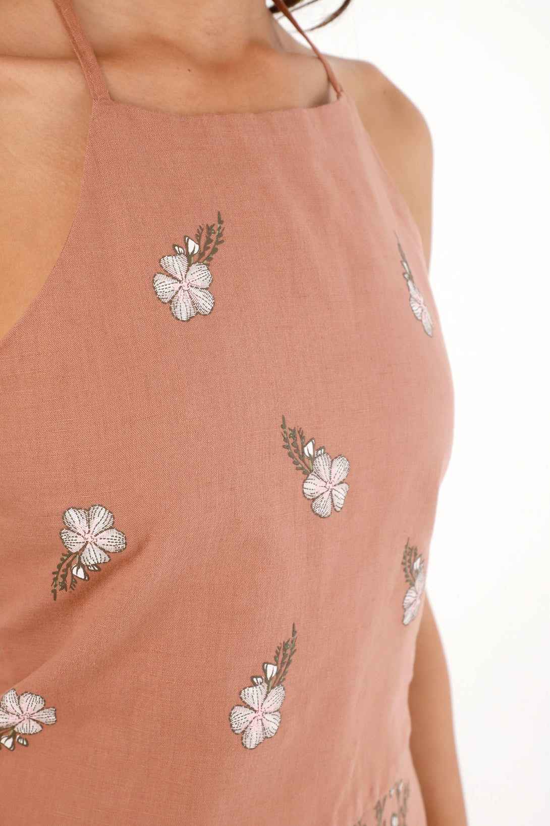Camisa halter con estampado de flores para mujer