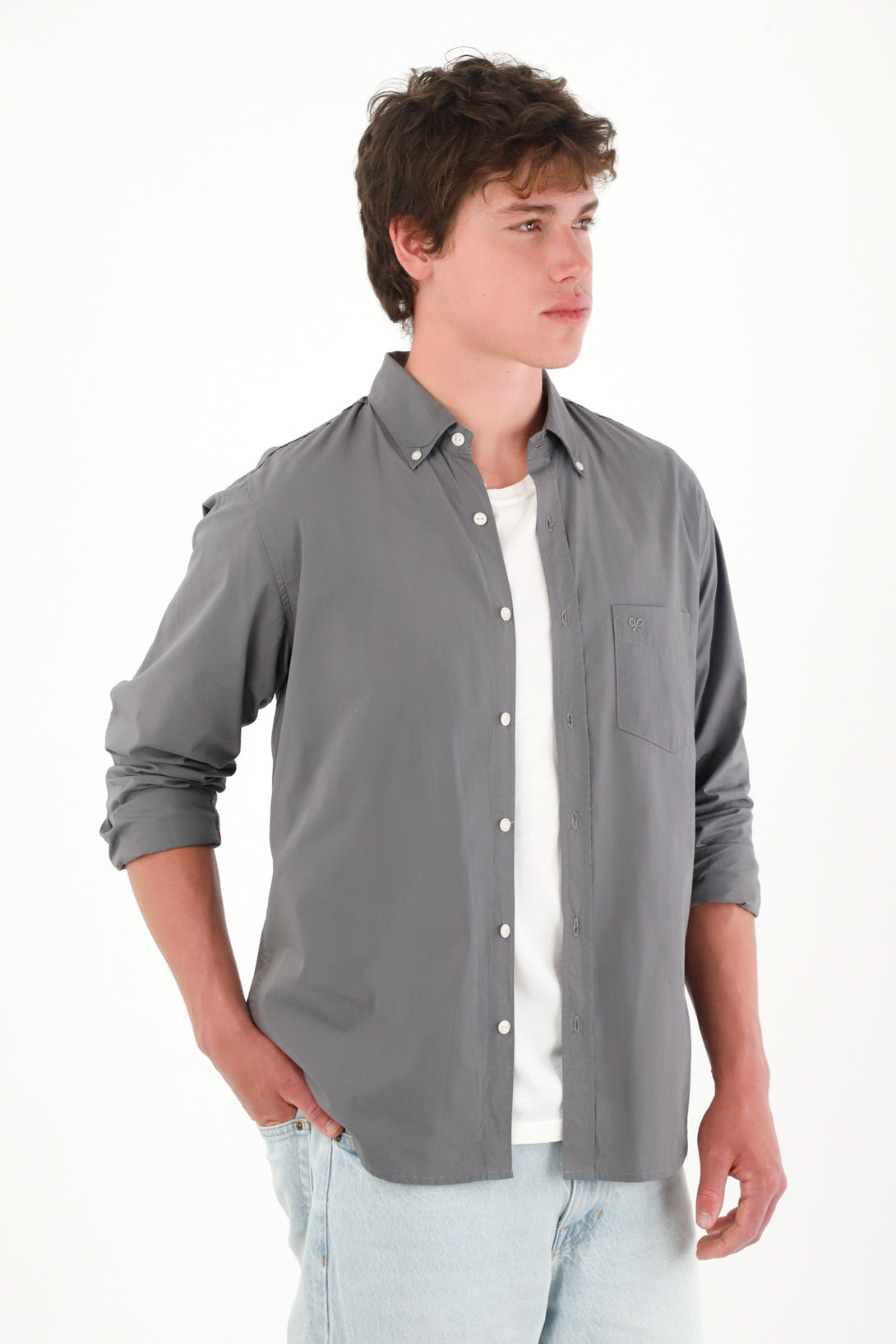 Classic Long Sleeve Gray Shirt for Men