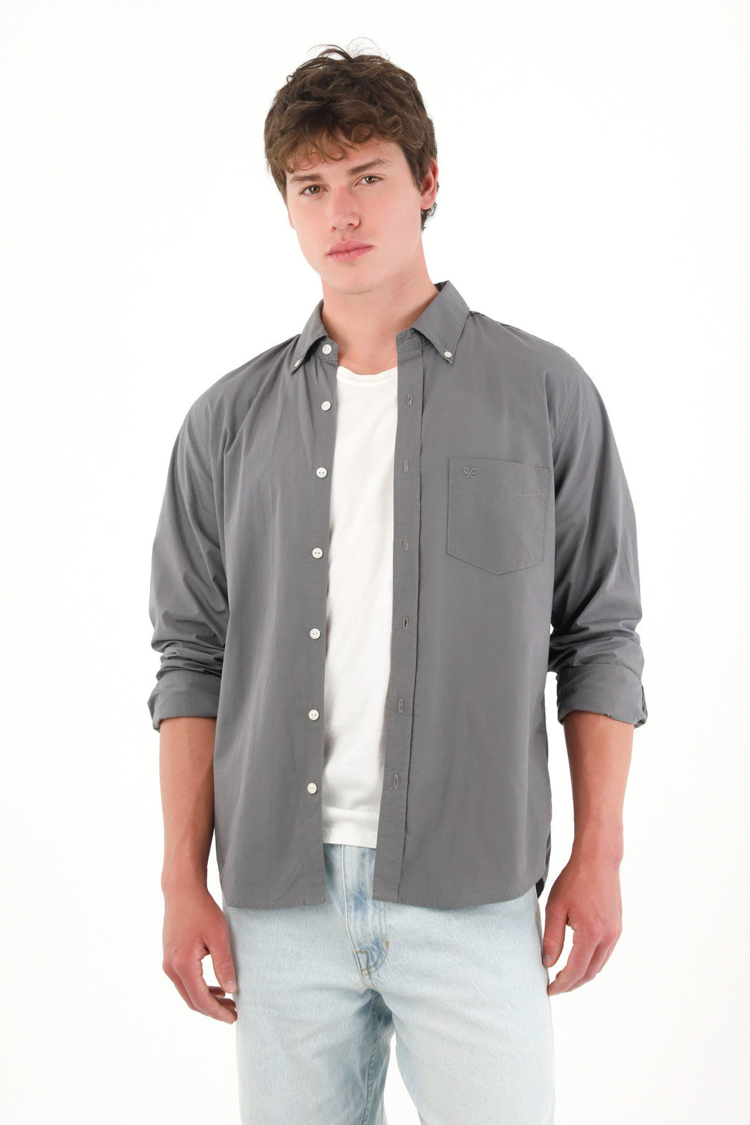 Classic Long Sleeve Gray Shirt for Men