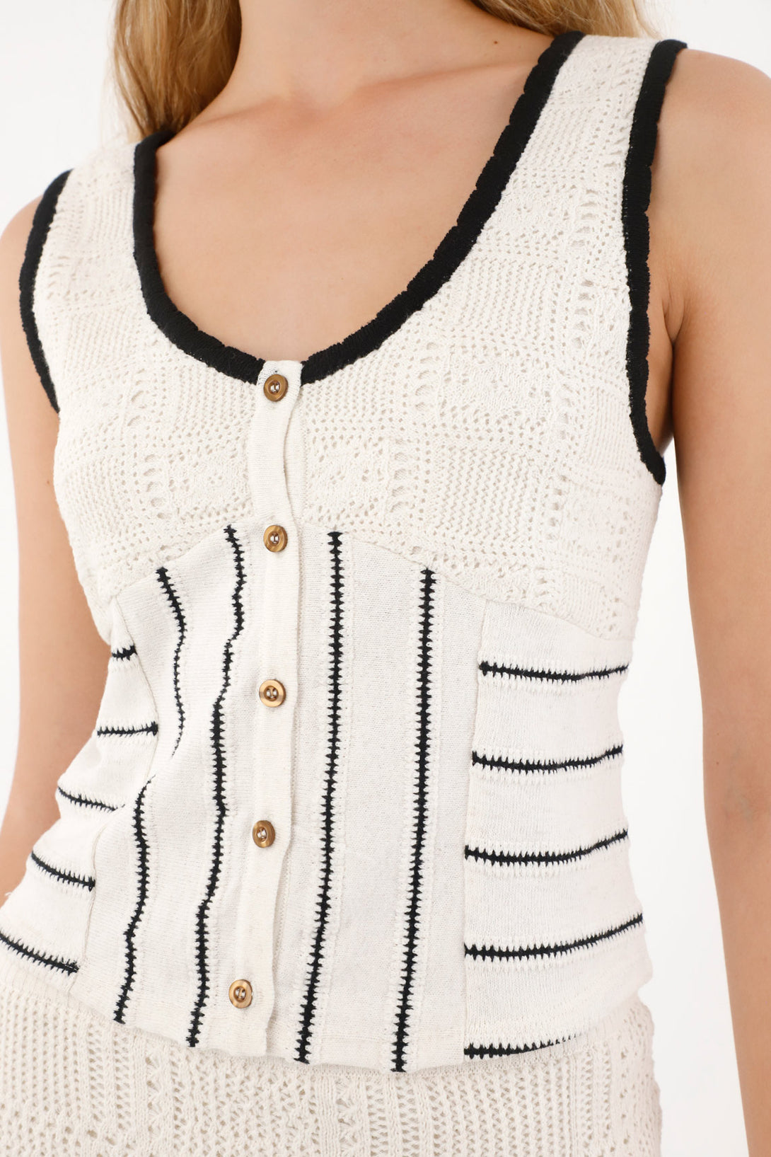 Camisa tejida manga sisa crudo para mujer