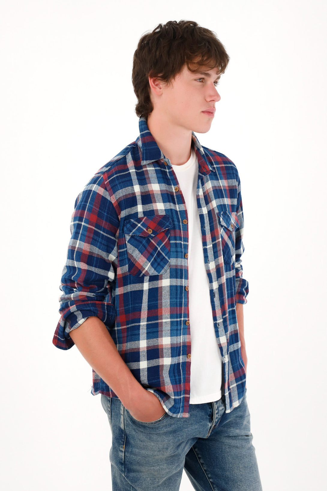 Men's Multicolor Plaid Long Sleeve Shirt