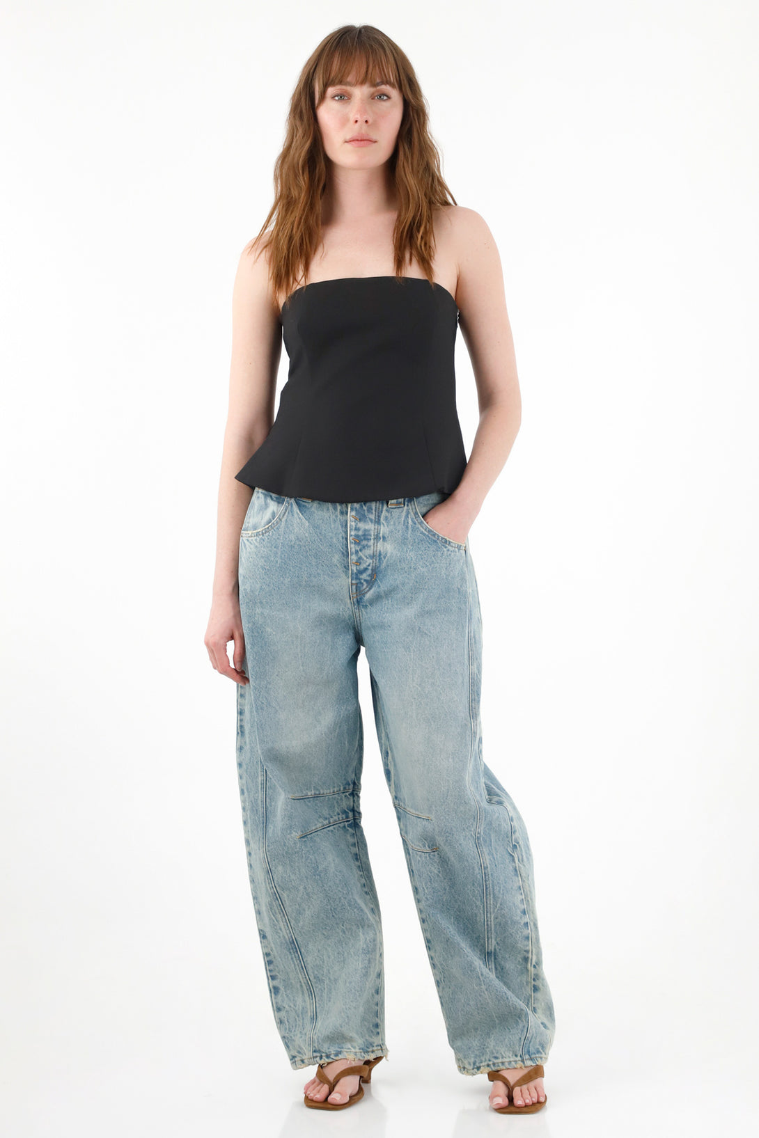 Women's Black A-Line Strapless Top