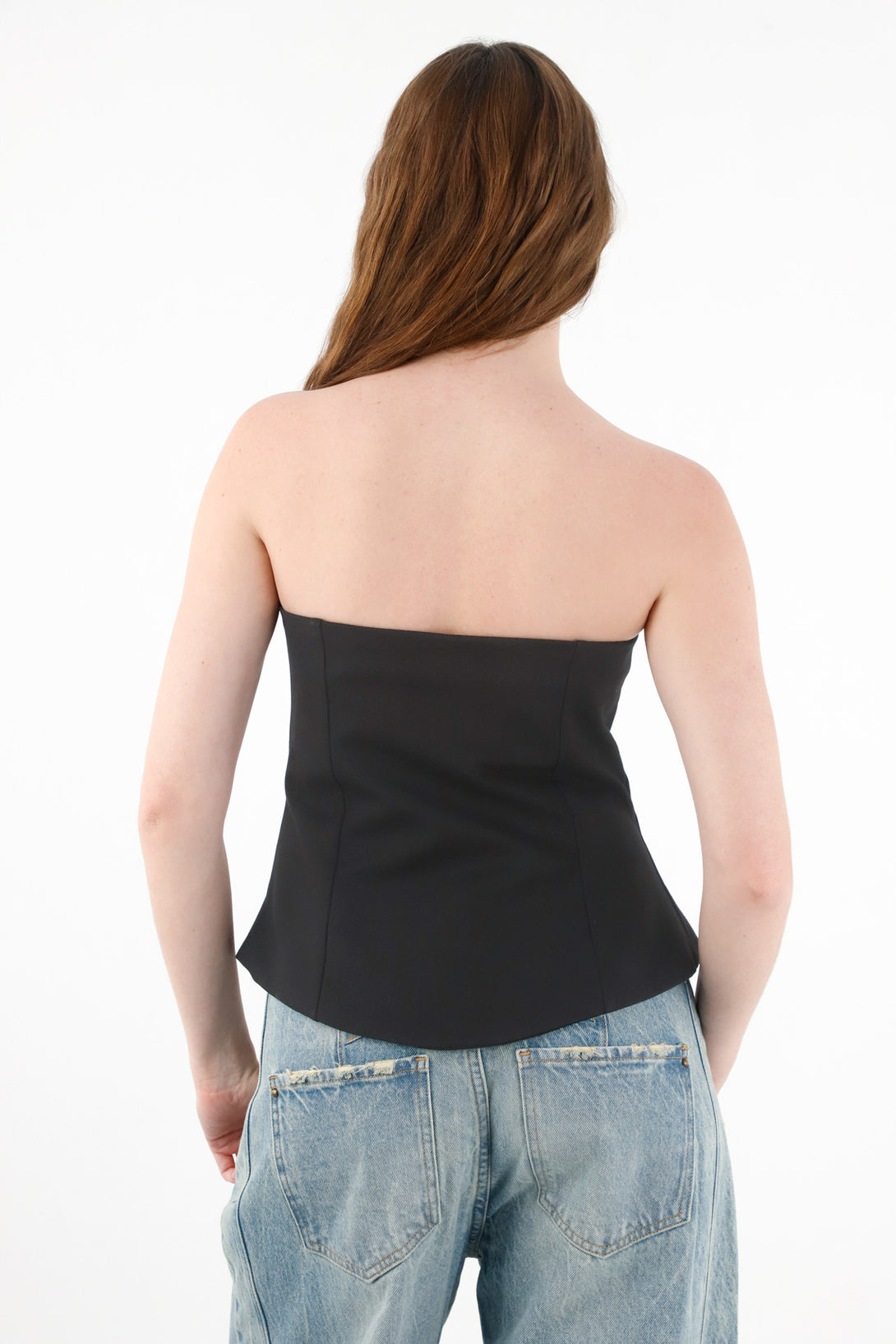 Women's Black A-Line Strapless Top