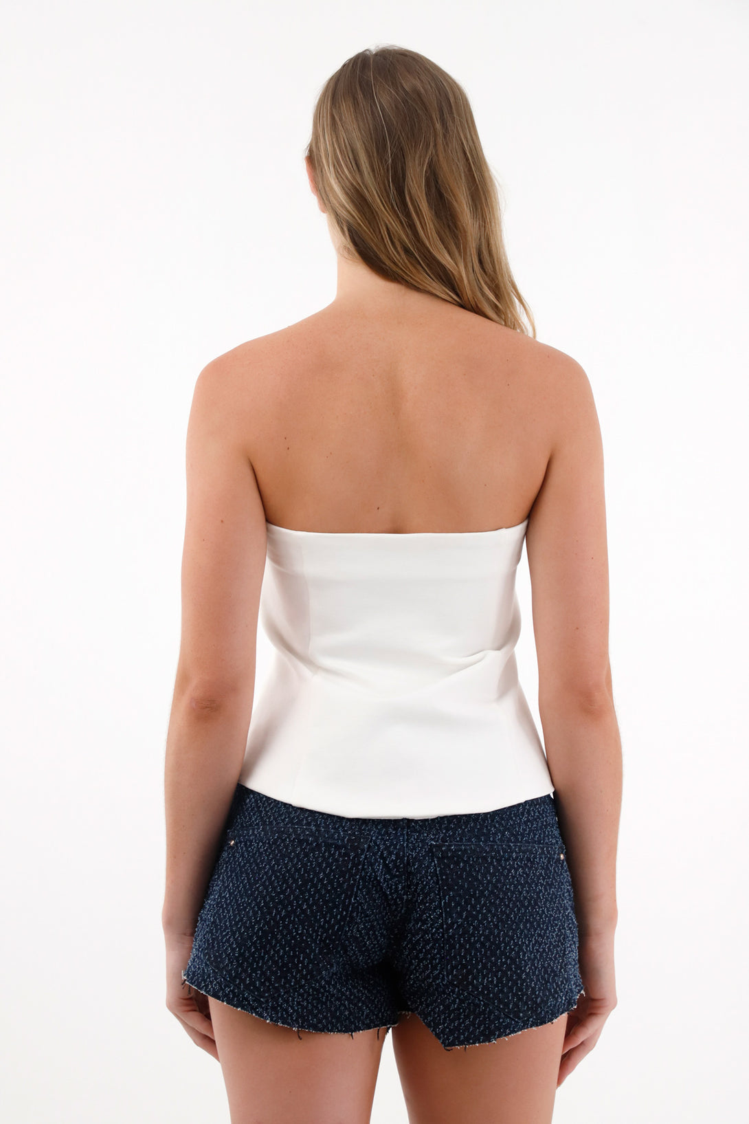 A-Line Strapless Top in Cream for Women