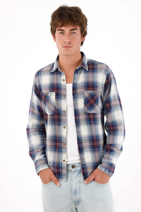 Blue Plaid Shirt for Men