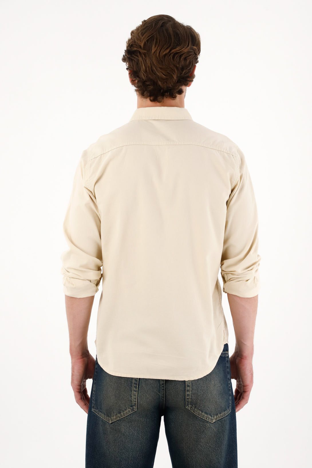 Embroidered Green Long Sleeve Shirt for Men