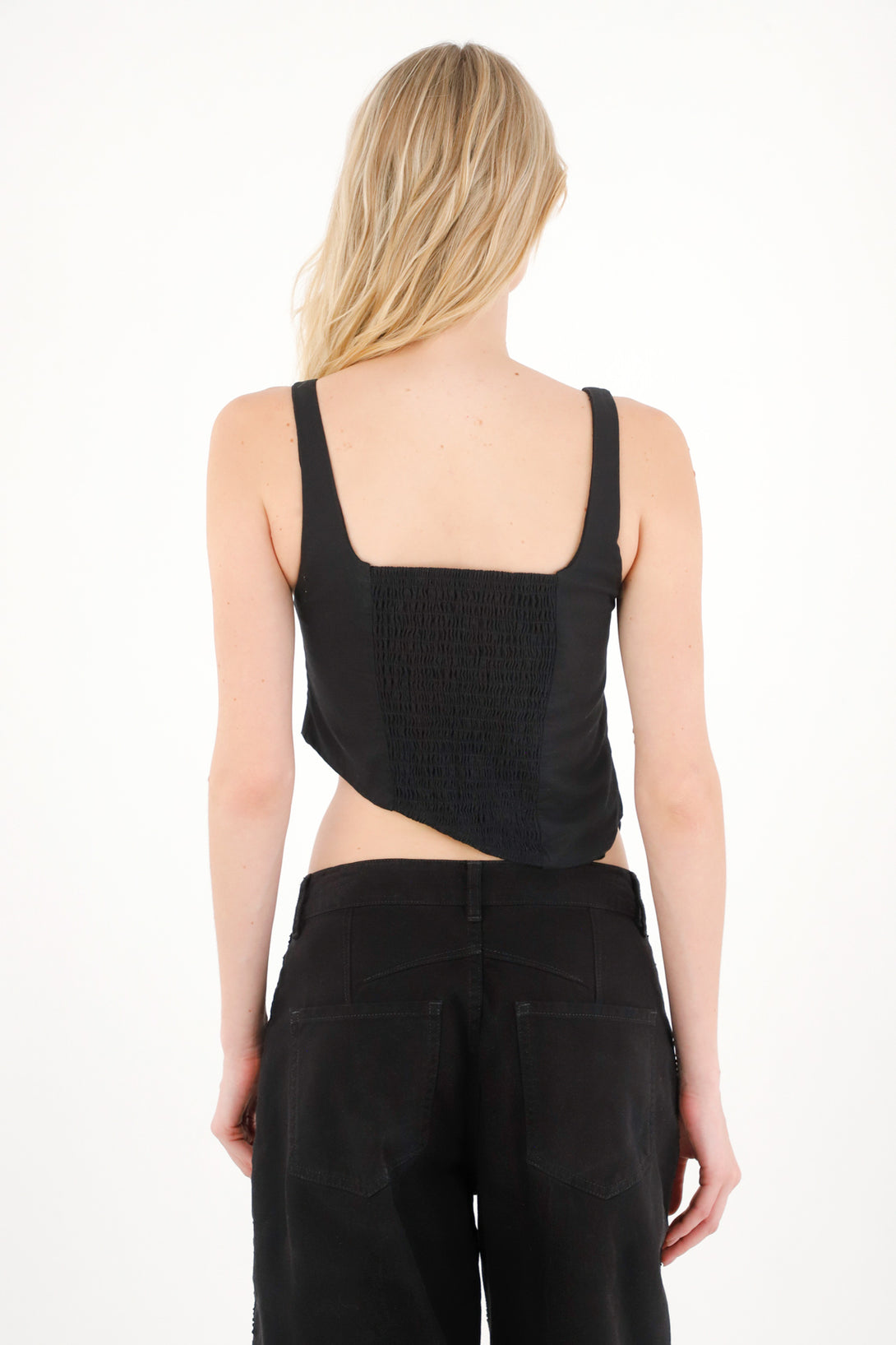 Camisa tipo crop negra para mujer