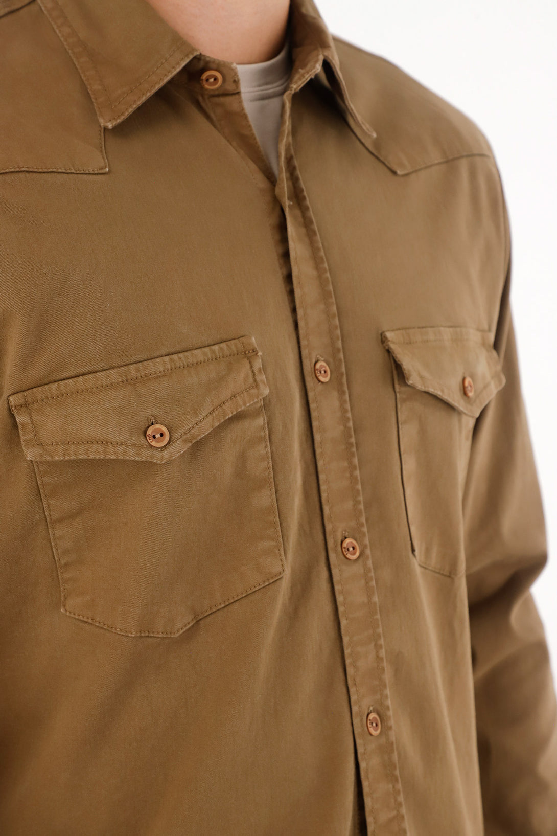 Shirt in denim with pockets green for men