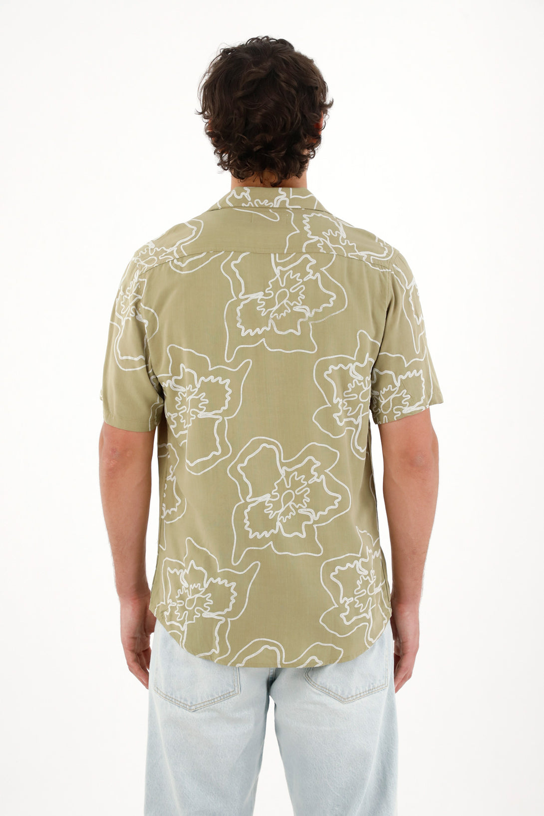Camisa tipo bowling estampada para hombre